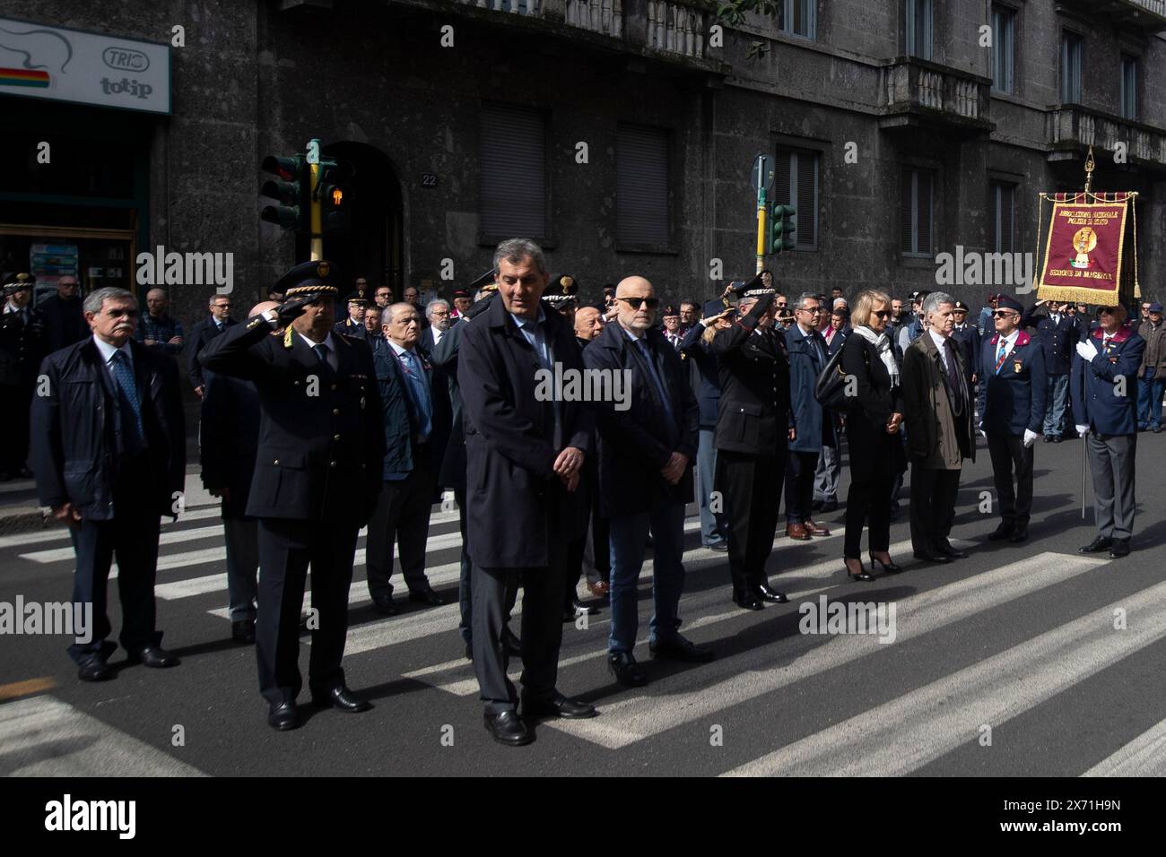 Mailand, Italien. Mai 2024. Nella Foto Mario Calabresi Milano, Italia - Cronaca Venerdì, 17 Maggio, 2024. (Foto di Marco Ottico/Lapresse) Gedenken an Luigi Calabresi Mailand, Italien - Nachrichten Freitag, 17. Mai 2024. (Foto: Marco Ottico/Lapresse) Credit: LaPresse/Alamy Live News Stockfoto