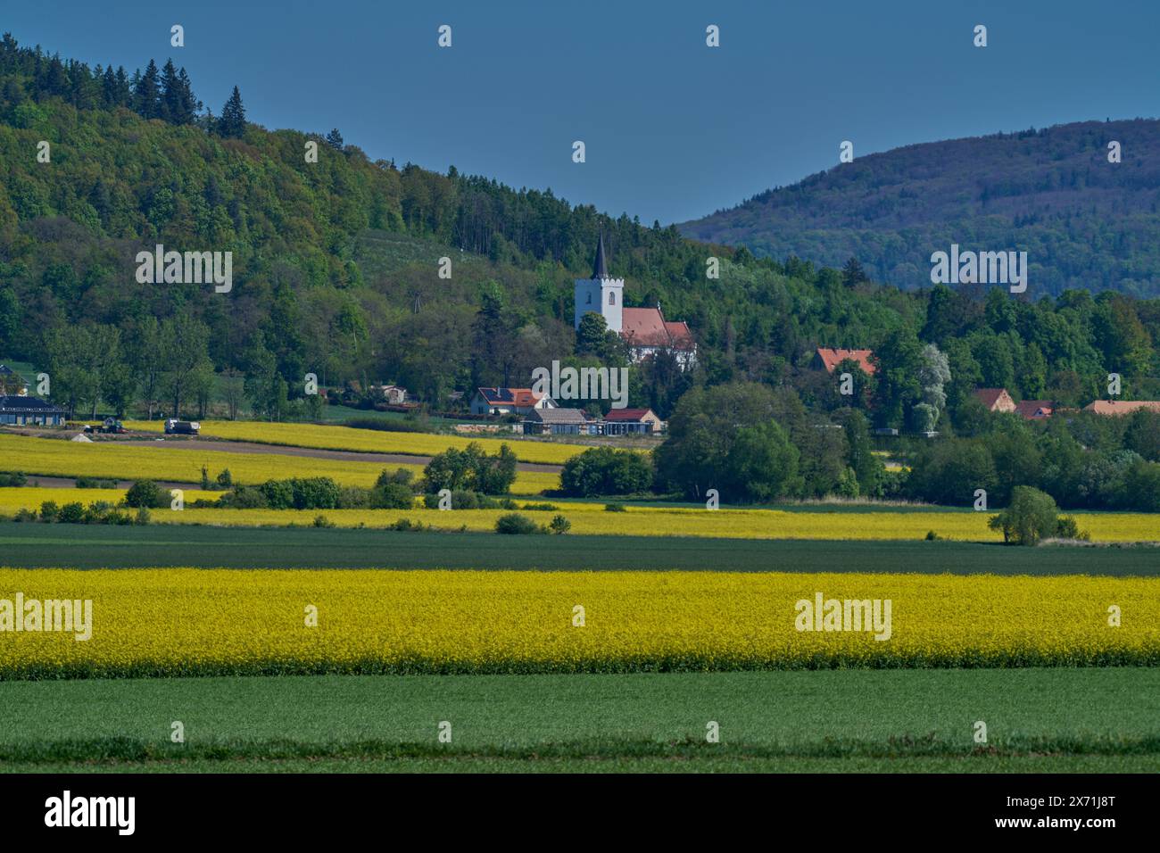 Niederschlesische Frühling ländliche Landschaft Stockfoto
