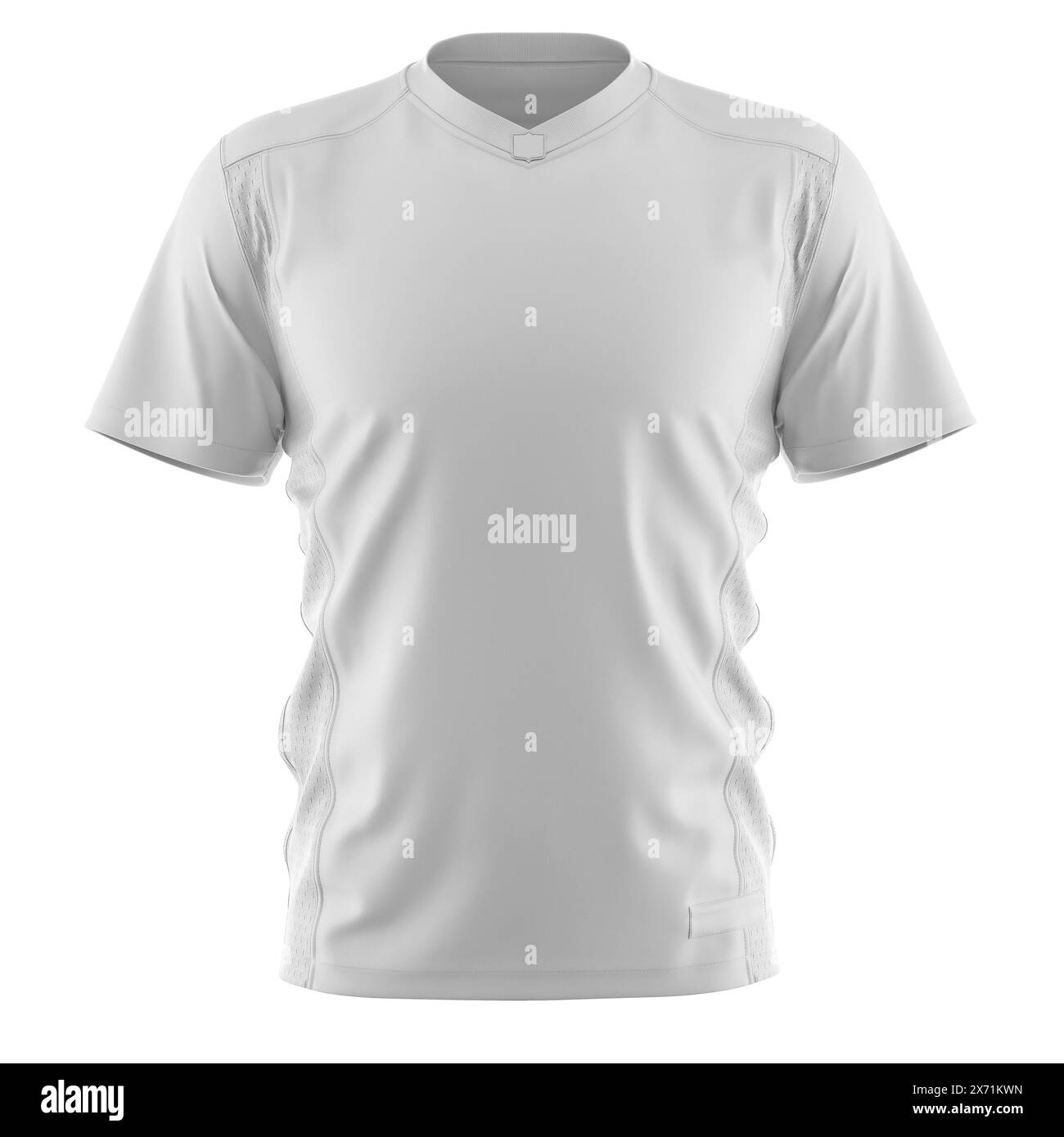 Herren-T-Shirt Mockup: 3D-Rendering auf isoliertem Hintergrund. Stockfoto