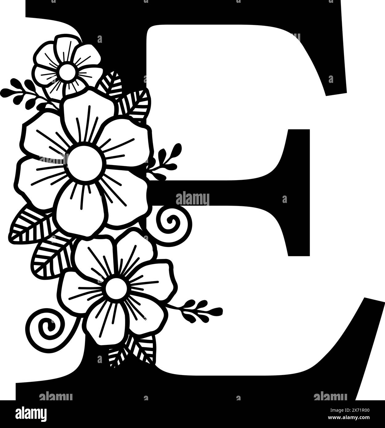 Luxuriöses Alphabet E Stock Vektor