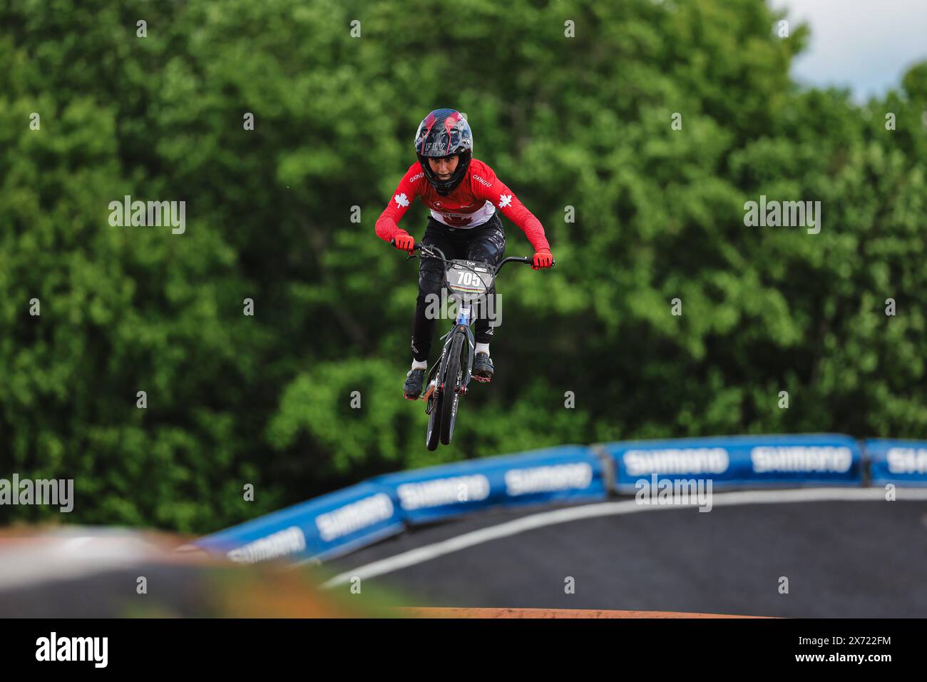 Rock Hill, USA. Mai 2024. Foto von Alex Whitehead/SWpix.com - 16/05/2024 - Radfahren - UCI BMX Racing World Championships 2024 - Rock Hill, South Carolina, USA - Junior- und U23-Frauen-Training - Keira Murphy (Kanada) Credit: SWpix/Alamy Live News Stockfoto