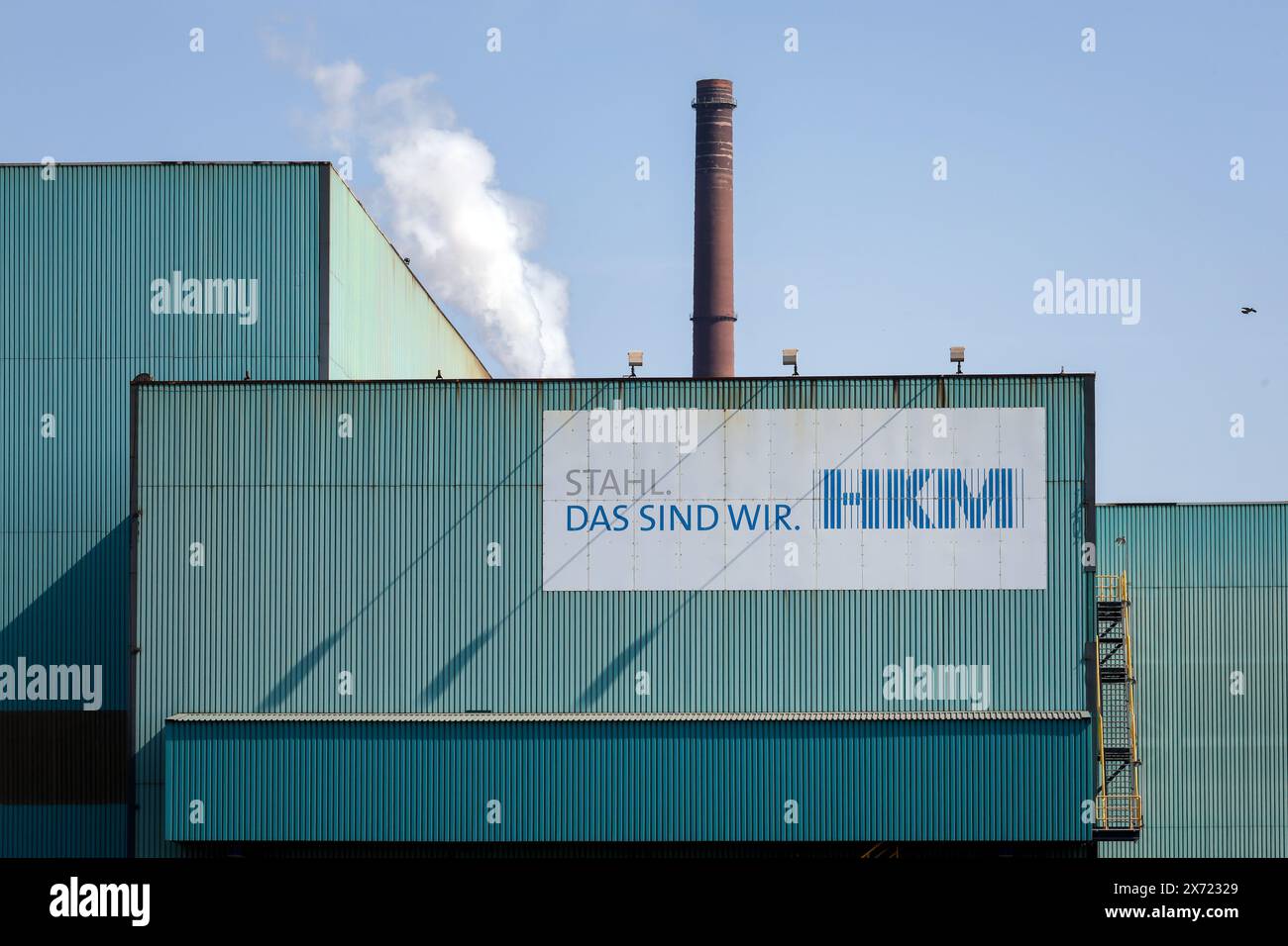 Duisburg, Ruhrgebiet, Nordrhein-Westfalen, Deutschland - HKM Huettenwerk Krupp Mannesmann in Duisburg-Huettenheim am Rhein. Derzeitige Beteiligung: 50 Stockfoto