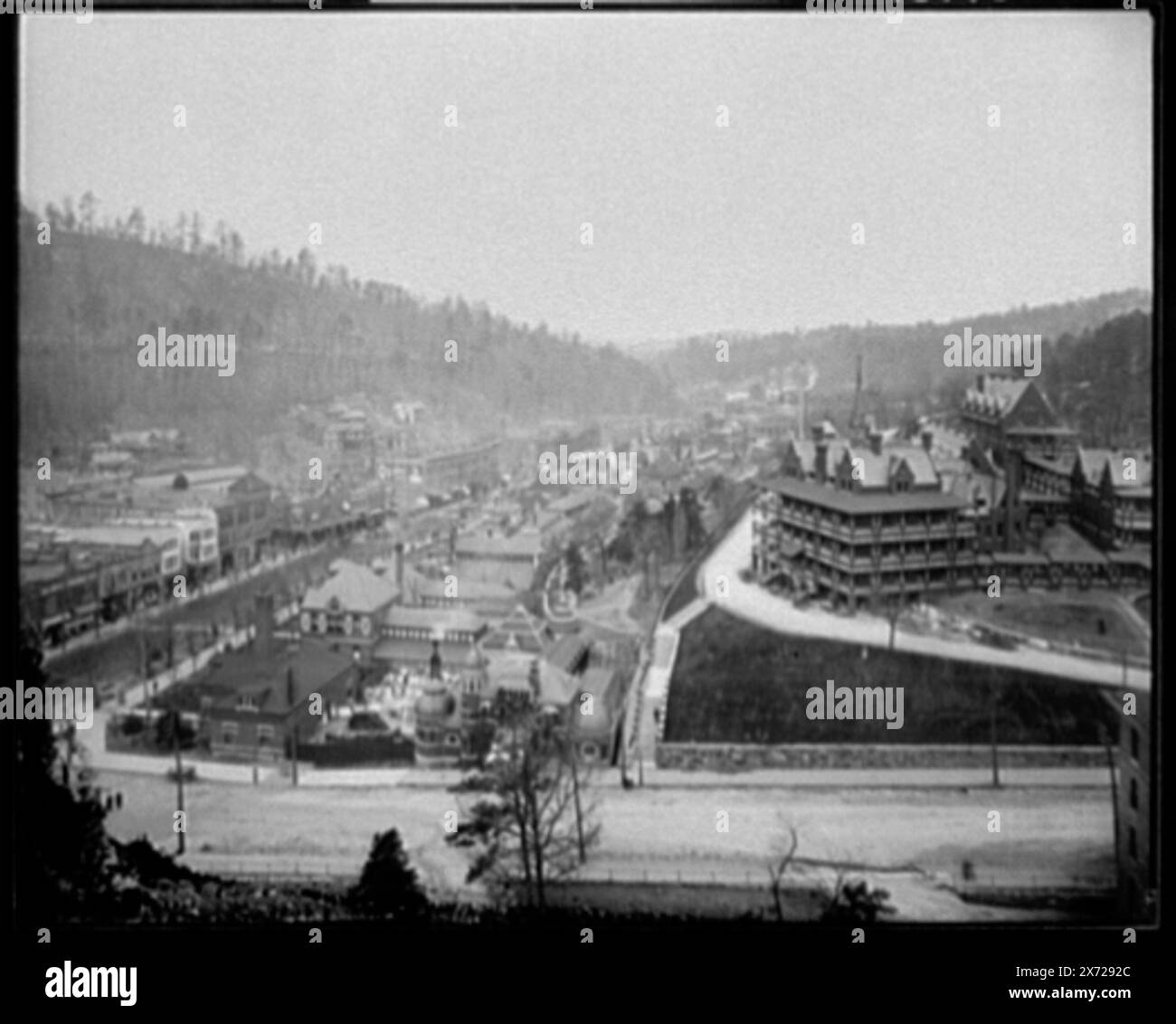 Hot Springs, Arche. Vom Tower of Eastman Hotel, 'by C.S. Jackson, 24. Februar 1901'. Und 'Copyright 1901 by Detroit Photographic Co.' auf negativ. Detroit Publishing Co. No. 015115., Gift; State Historical Society of Colorado; 1949, USA, Arkansas, Little Rock. Stockfoto