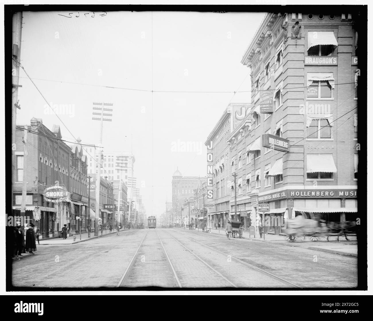 Main Street nördlich von Sixth, Little Rock, Ark., Titel von Jacke., 'G 6762' auf negativ. Detroit Publishing Co.-Nr. 039505., Geschenk; State Historical Society of Colorado; 1949, kommerzielle Einrichtungen. , Straßen. Usa, Arkansas, Little Rock. Stockfoto