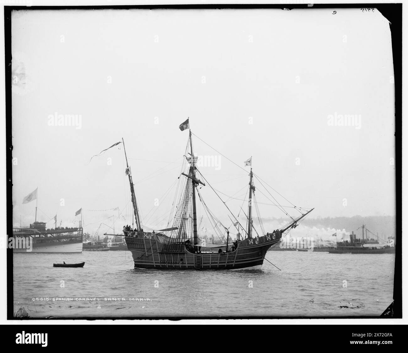 Spanische Caravel Santa Maria, Datum basiert auf Detroit, Katalog F (1899)., '13' auf negativ., Detroit Publishing Co.-Nr. 05515., Geschenk; State Historical Society of Colorado; 1949, Santa Maria (Segelschiff : Replica), Schiffe. Stockfoto