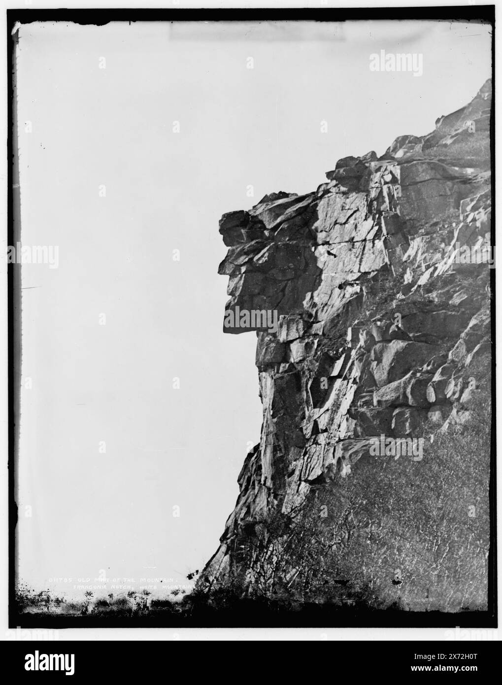 Old man of the Mountain, Franconia Notch, White Mountains, Date Based on Detroit, Catalogue J (1901)., Detroit Publishing Co. No. 011785., Geschenk; State Historical Society of Colorado; 1949, Rock Formations. , Usa, New Hampshire, White Mountains. , Usa, New Hampshire, Franconia Notch. , Usa, New Hampshire, Profile Mountain. Stockfoto