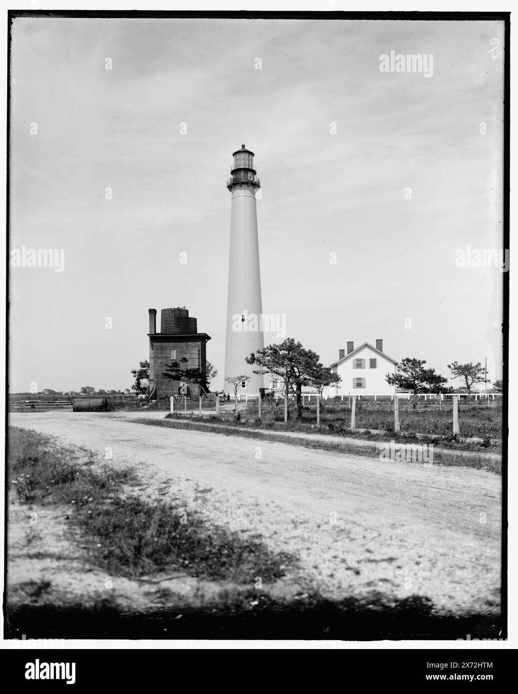 Leuchtturm, Cape May, N.J., Titel aus Jacke, '40' auf negativ. Detroit Publishing Co.-Nr. 039193., Geschenk; State Historical Society of Colorado; 1949, Leuchttürme. , Usa, New Jersey, Cape May Point. Stockfoto