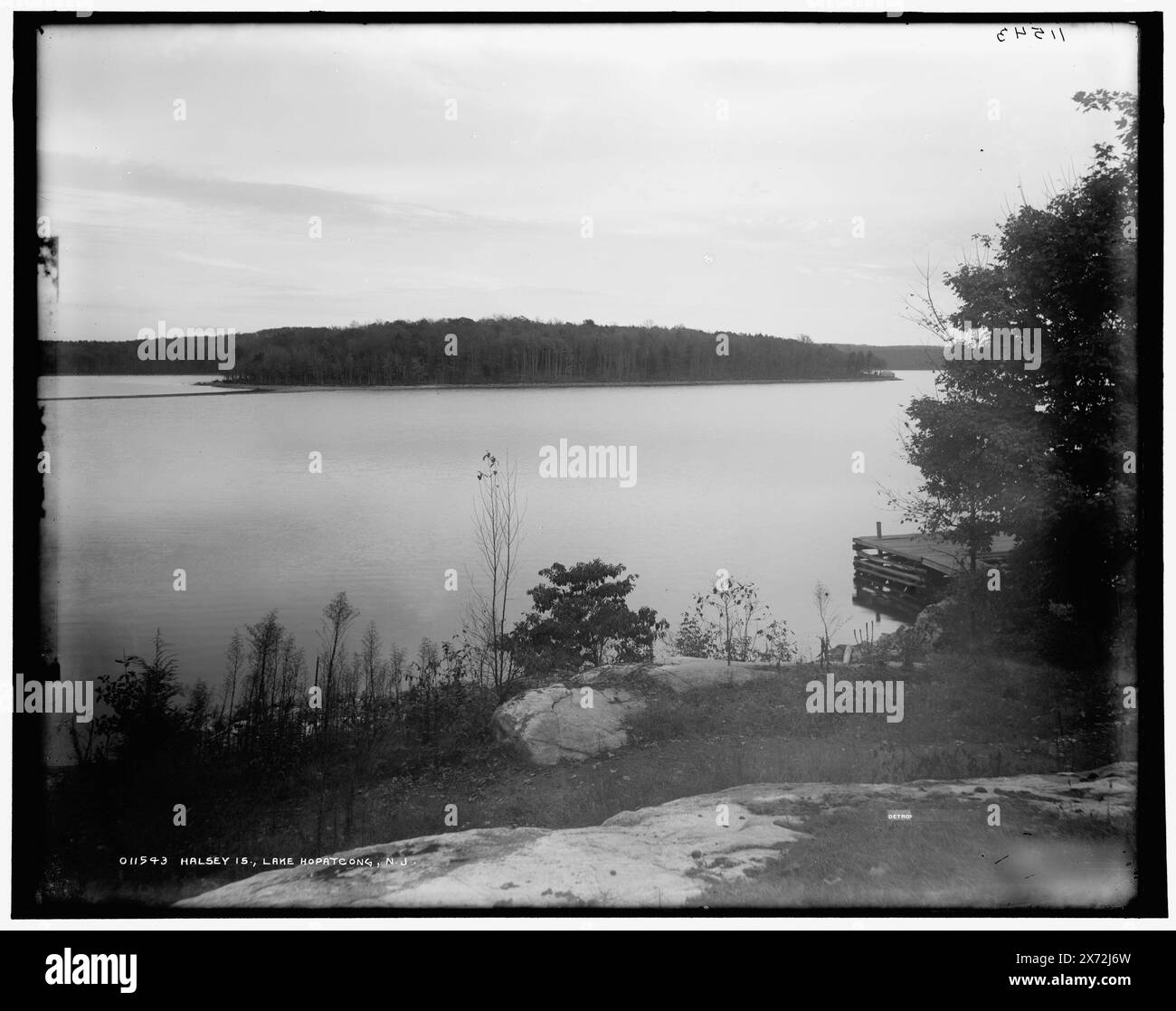 Halsey is., Lake Hopatcong, N.J., Date Based on Detroit, Catalogue J (1901)., Detroit Publishing Co.-Nr. 011543., Gift; State Historical Society of Colorado; 1949, Lakes & Ponds. , Usa, New Jersey, Hopatcong, Lake. Stockfoto