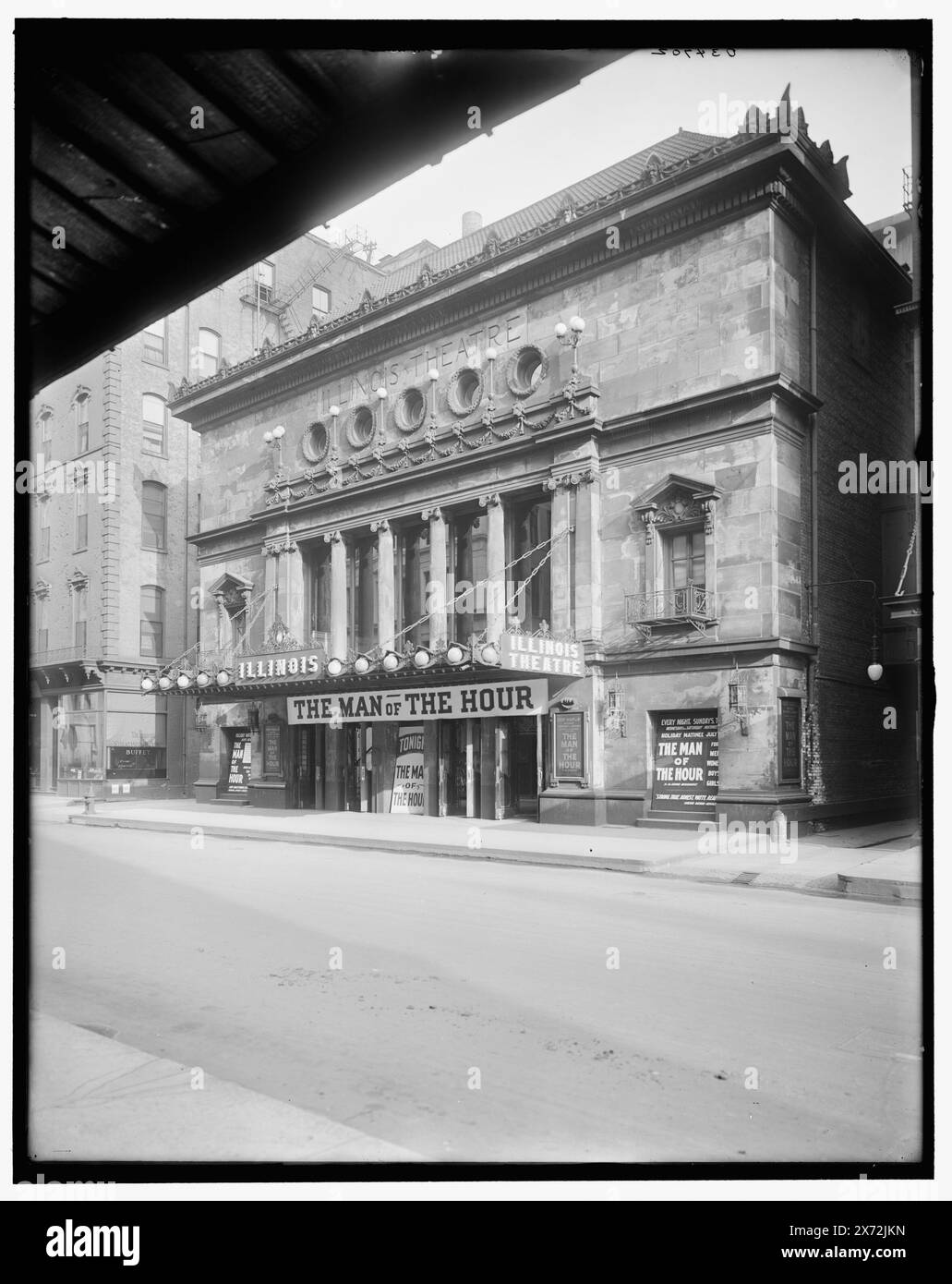 Chicago, Illinois Theatre, Titel aus Jackett, Detroit Publishing Co.-Nr. 034702., Geschenk; State Historical Society of Colorado; 1949, Illinois Theatre (Chicago, Illinois), Theater. , Usa, Illinois, Chicago. Stockfoto