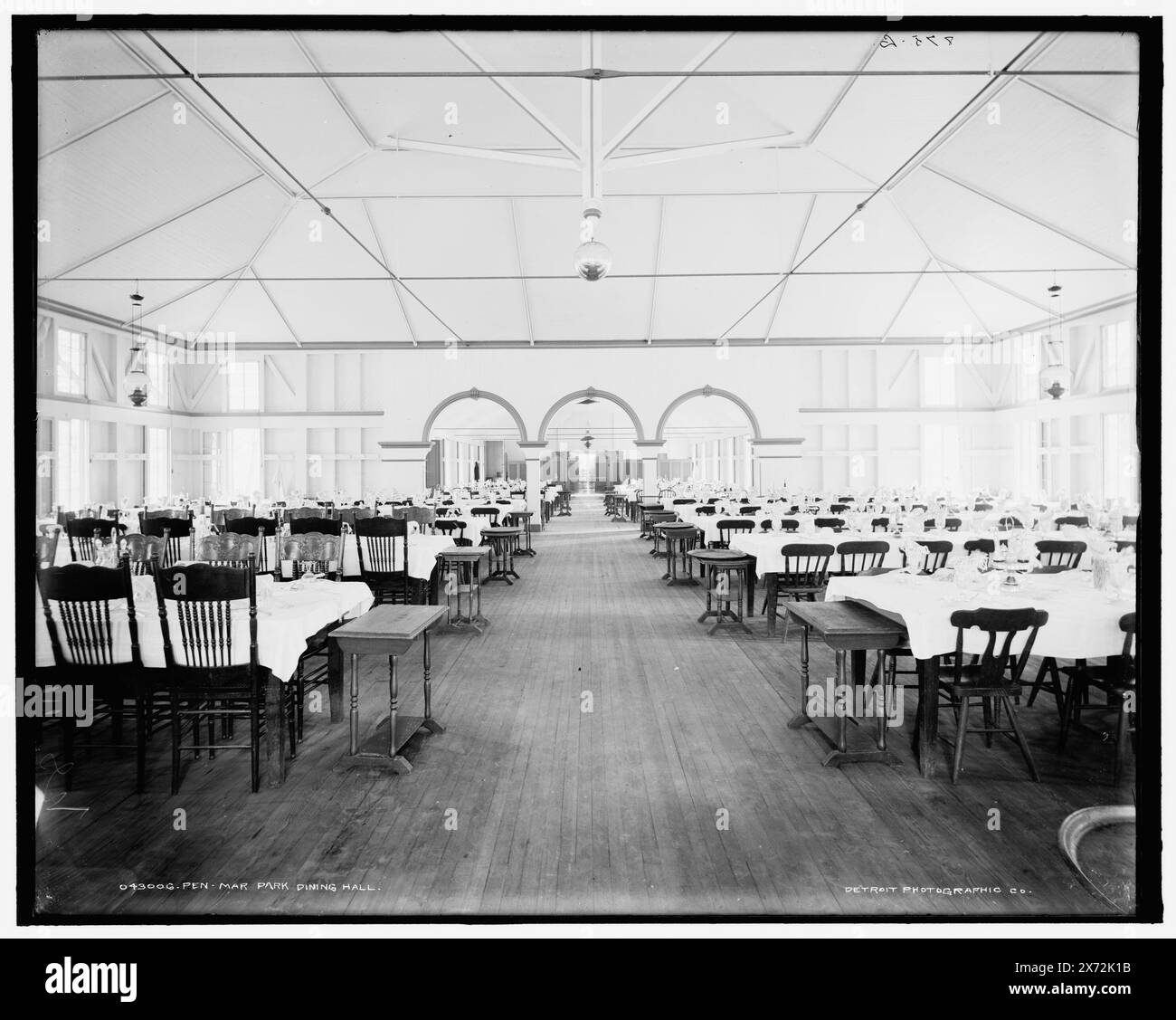 Pen-Mar Park, Speisesaal, möglicherweise das Buena Vista Hotel., '875 G' auf negativ. Detroit Publishing Co.-Nr. 043006., Geschenk; State Historical Society of Colorado; 1949, Hotels. , Esszimmer. , Usa, Maryland, Pen Mar. Stockfoto