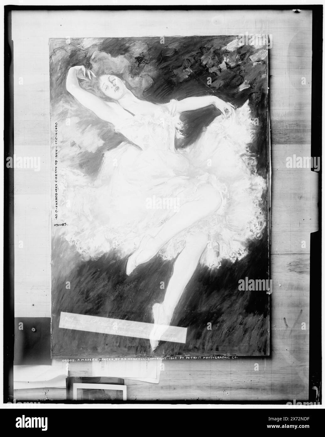 Eine moderne Tänzerin von A. B. Wenzell, 'verboten' auf Etikett. Foto eines Gemäldes von A. B. Wenzell. Detroit Publishing Co.-Nr. 090005., Geschenk; State Historical Society of Colorado; 1949, Tänzer. Stockfoto