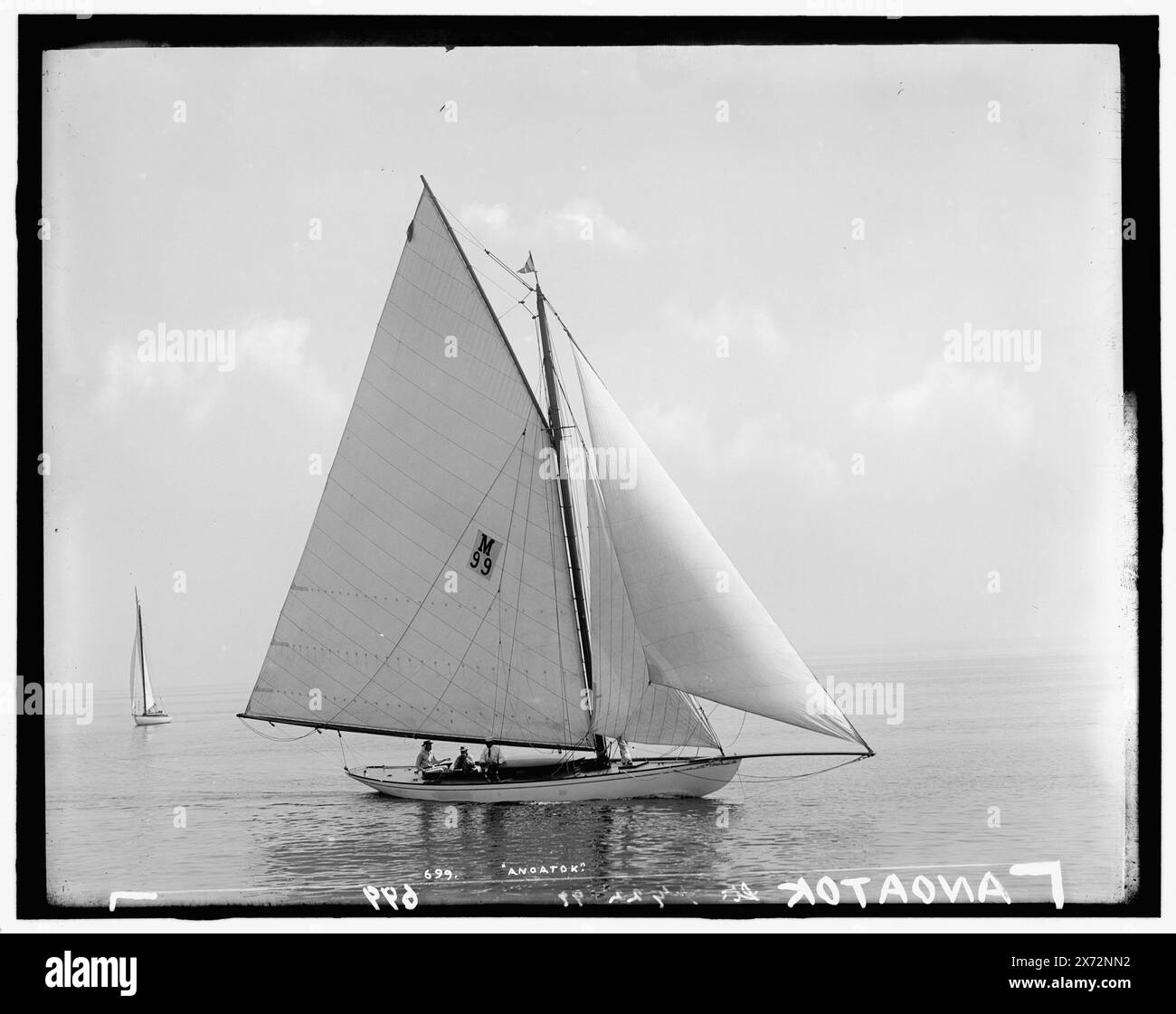 Anoatok, Attribution basiert auf Titel und Nummerierung., '699' und 'Lt.' auf negativ., wahrscheinlich Larchmont Yacht Club., No. Detroit Publishing Co. No., Geschenk; State Historical Society of Colorado; 1949, Anoatok (Yacht), Yachts. Stockfoto