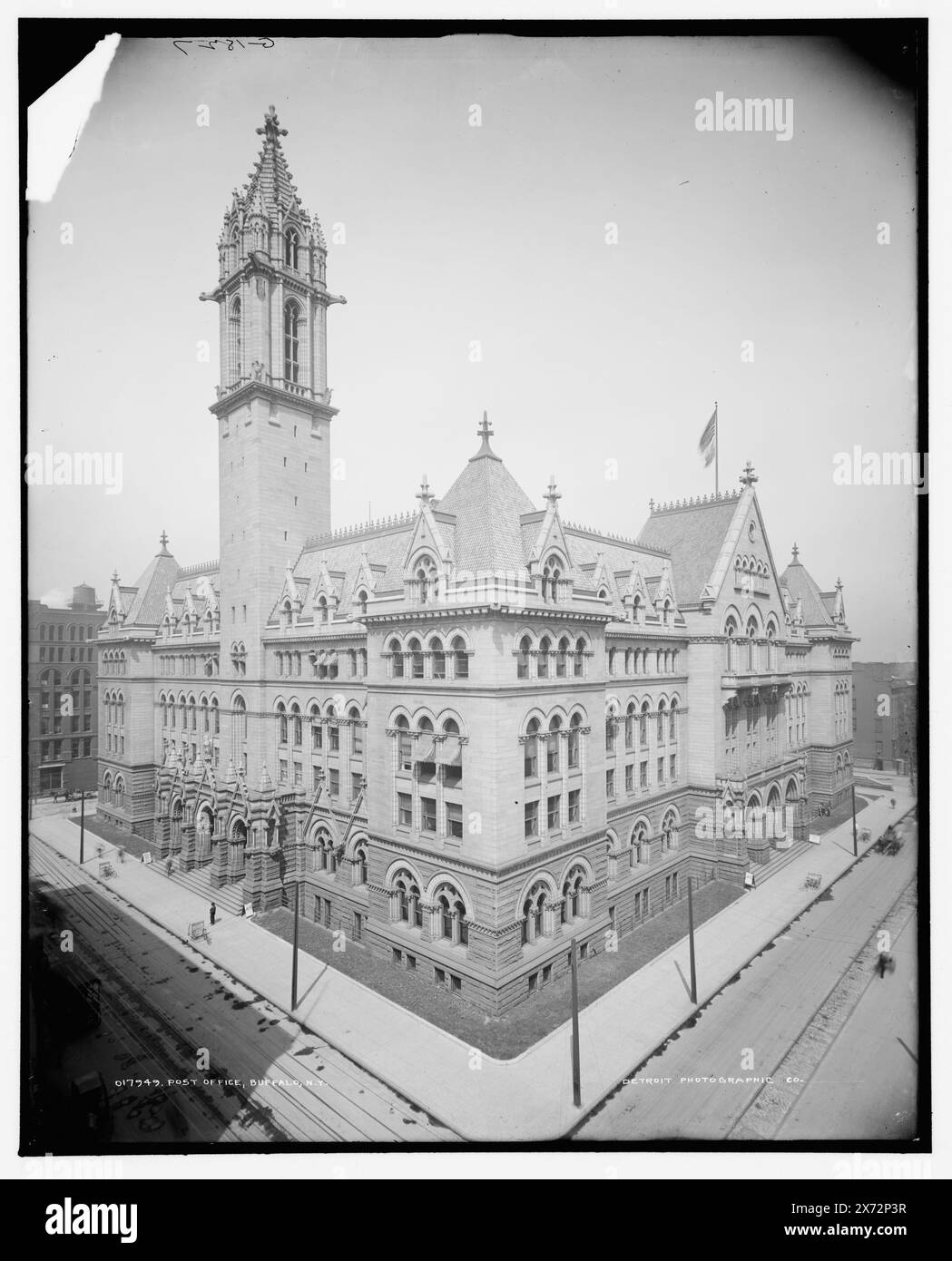 Post Office, Buffalo, N.Y., Date Based on Detroit, Catalogue P (1906)., 'G 1827' on negative., Detroit Publishing Co.-Nr. 017949., Geschenk; State Historical Society of Colorado; 1949, Postämter. , Usa, New York (Bundesstaat), Buffalo. Stockfoto
