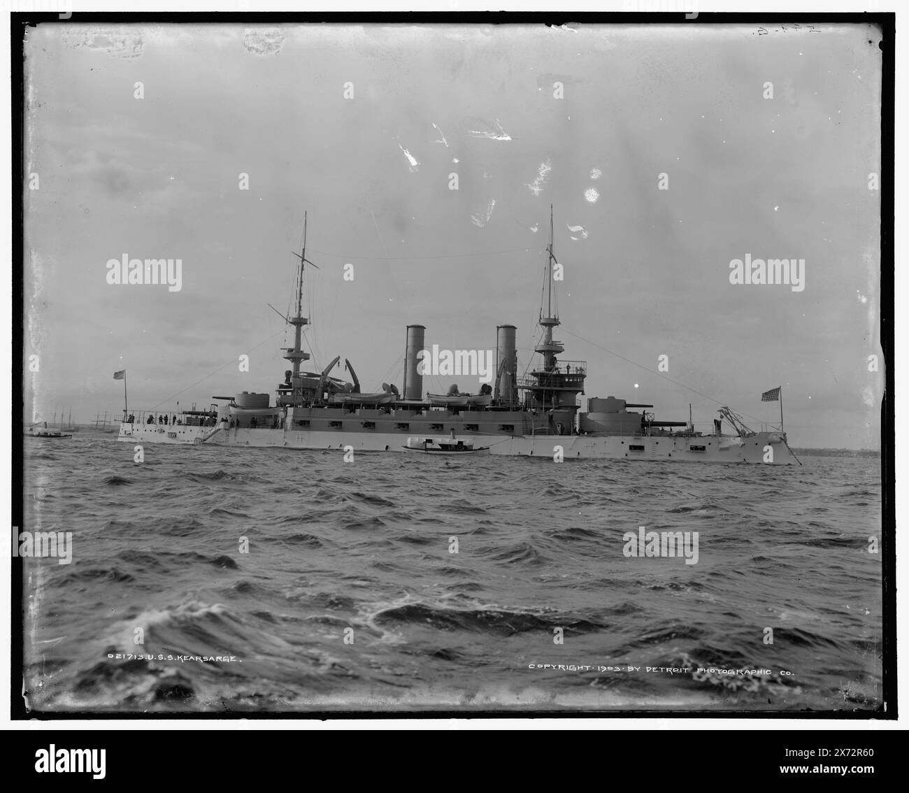 U.S.S. Kearsarge, Detroit Publishing Co.-Nr. 021713., Geschenk; State Historical Society of Colorado; 1949, Kearsarge (Schlachtschiff), Schlachtschiffe, amerikanisch. Stockfoto