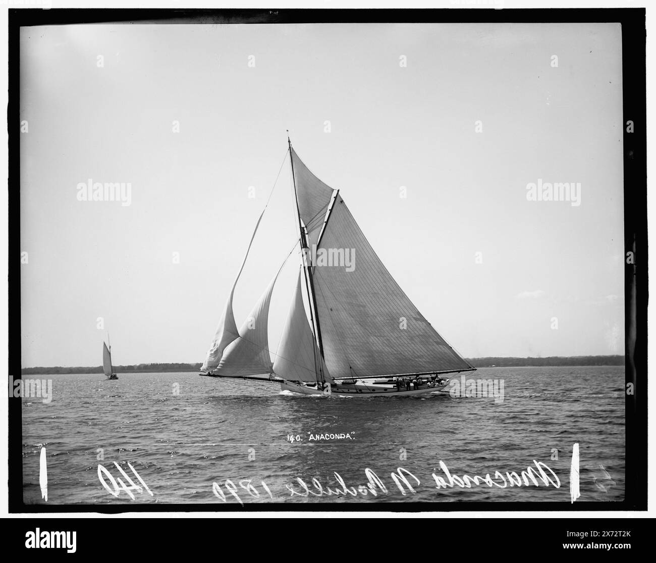 Anaconda, Attribution basiert auf Titel und Nummerierung., '140' und 'N. [New] Rochelle' auf negativ., möglicherweise New Rochelle Yacht Club., No Detroit Publishing Co. No., Gift; State Historical Society of Colorado; 1949, Anaconda (Yacht), Yachts. Stockfoto