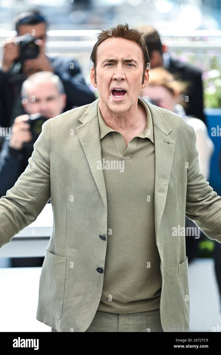 News - The Surfer Photocall - das 77. Jährliche Filmfestival von Cannes Nicolas Cage nimmt am 77. Jährlichen Filmfestival von Cannes am 17. Mai 2024 in Cannes Teil. Cannes Palais des Festival Frankreich Copyright: XStefanosxKyriazisx/xLiveMediax LPN 1355848 Stockfoto