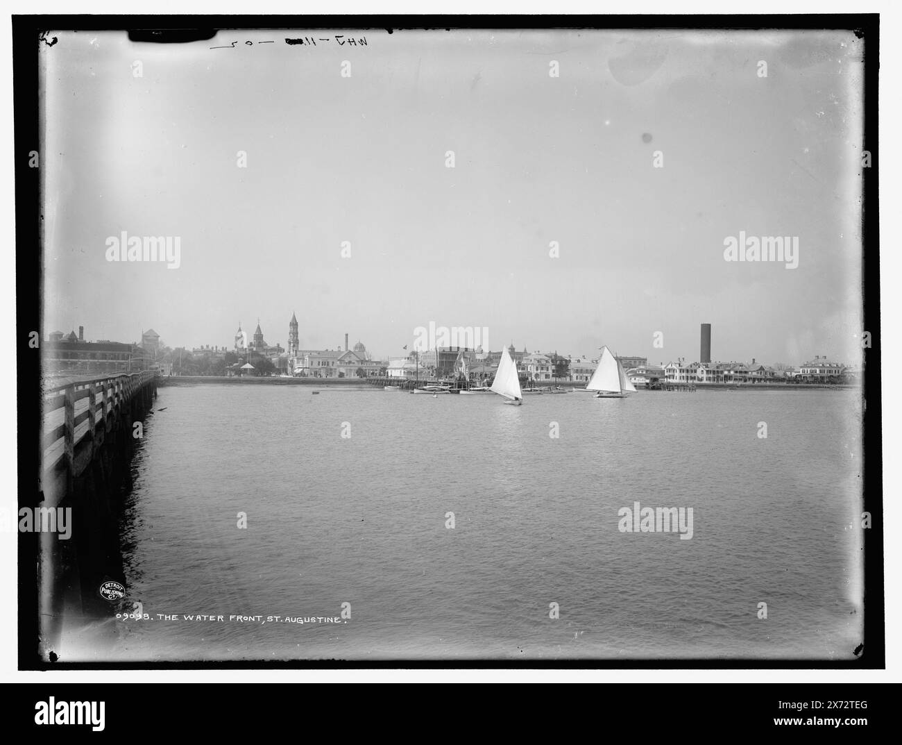 Water Front, St. Augustine, the, negative sind Varianten., 'WHJ 11-02' auf negativ A; 'WHJ 12-02' und 'dup' auf negativ B., Detroit Publishing Co.-Nr. 09098., Geschenk; State Historical Society of Colorado; 1949, Waterfronts. , Usa, Florida, Saint Augustine. Stockfoto