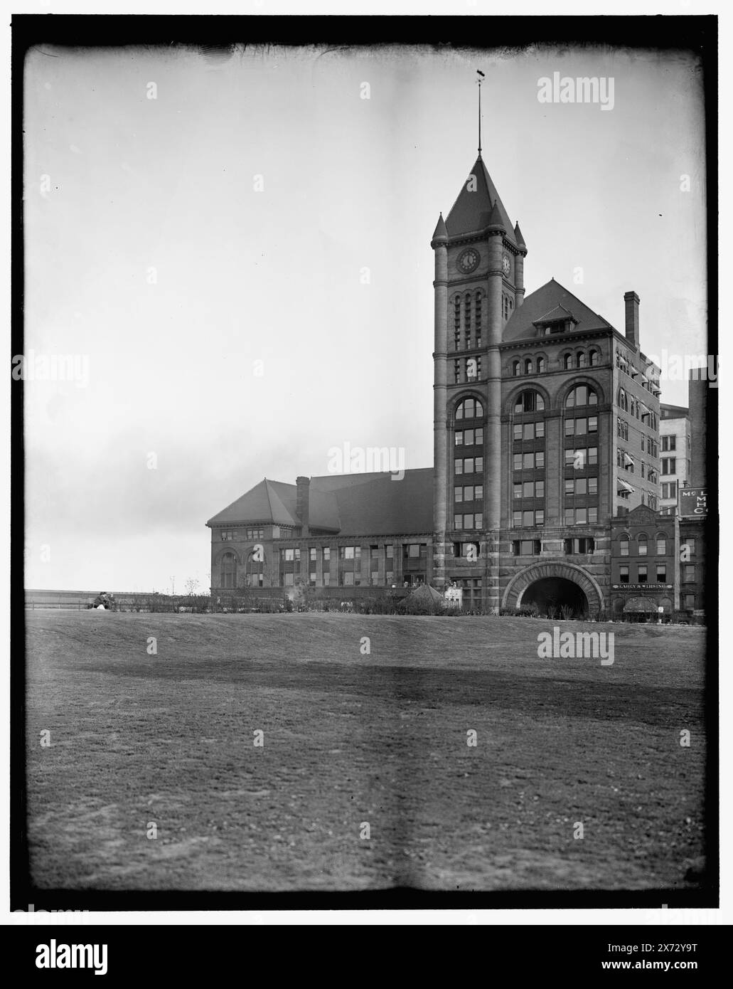 Illinois Central Railway Depot, Chicago, Illinois, Titel aus Jacke, möglicherweise von Hans Behm., Detroit Publishing Co. No. 034705., Geschenk; State Historical Society of Colorado; 1949, Railroad Stations. , Usa, Illinois, Chicago. Stockfoto