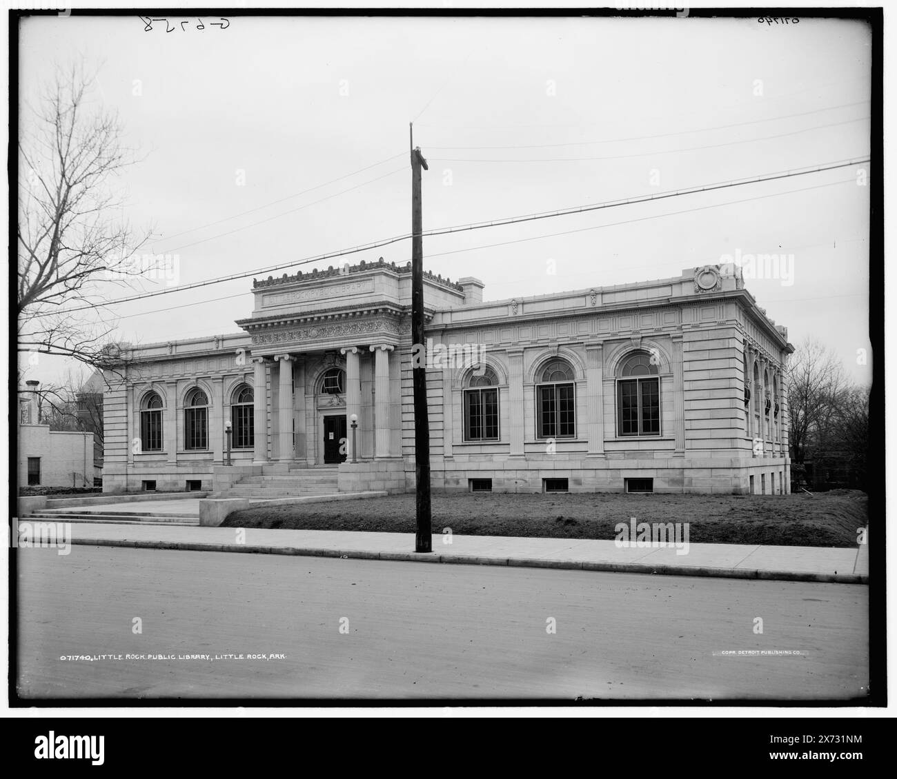Little Rock Public Library, Little Rock, Ark., 'G 6758' auf negativ. Detroit Publishing Co.-Nr. 071740., Geschenk; State Historical Society of Colorado; 1949, Bibliotheken. Usa, Arkansas, Little Rock. Stockfoto