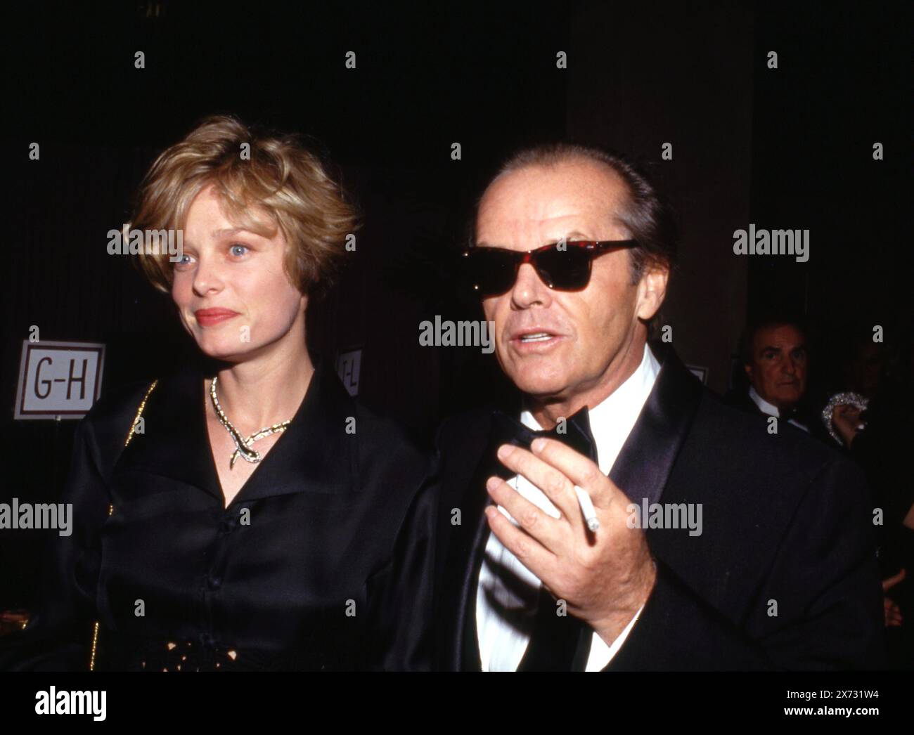 Jack Nicholson und Rebecca Broussard Oktober 1990 Credit: Ralph Dominguez/MediaPunch Stockfoto