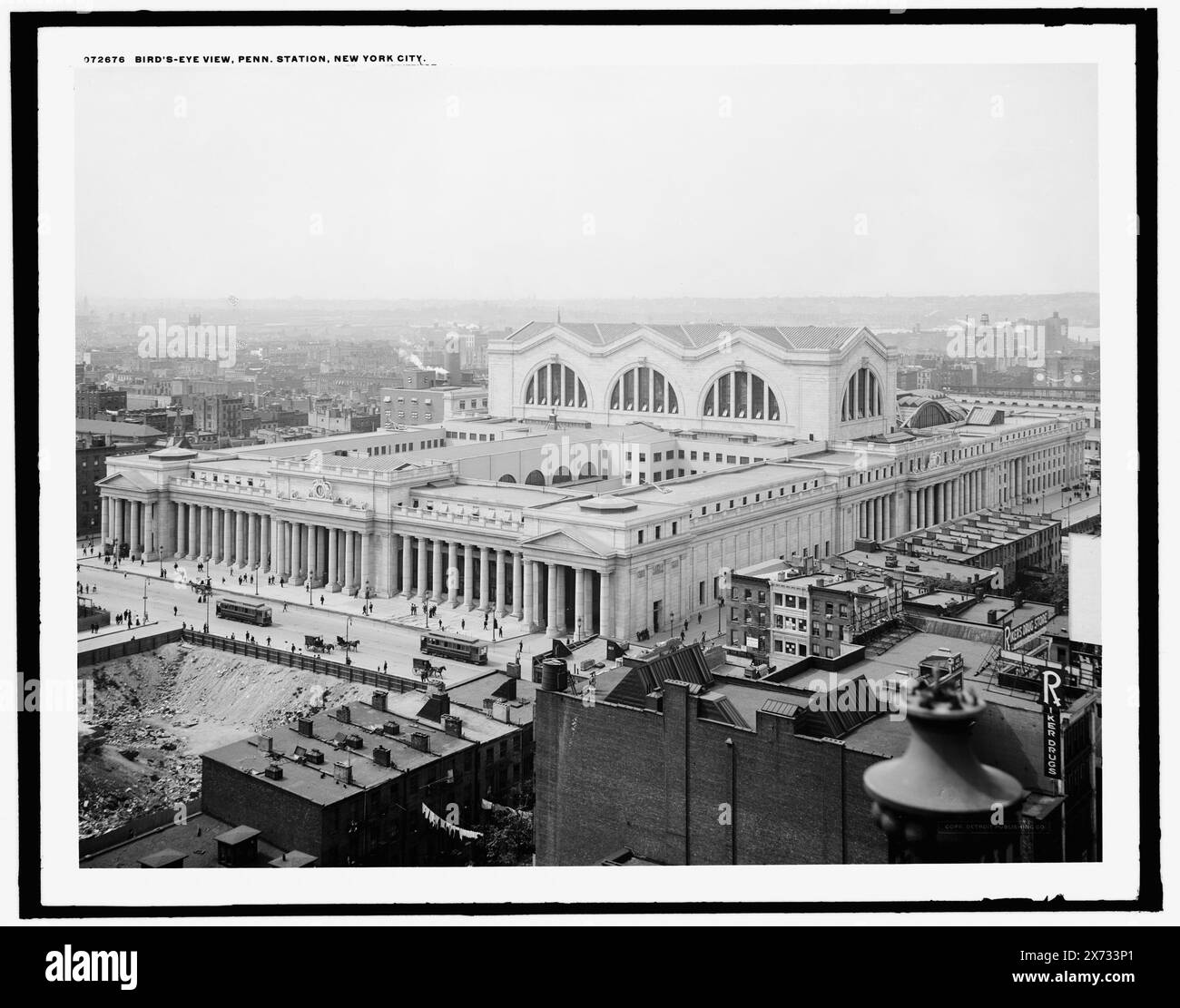 Vogelperspektive, Penn. D. h. Pennsylvania Station, New York City, Detroit Publishing Co.-Nr. 072676., Geschenk; State Historical Society of Colorado; 1949, Railroad Stations. , Usa, New York (Bundesstaat), New York. Stockfoto