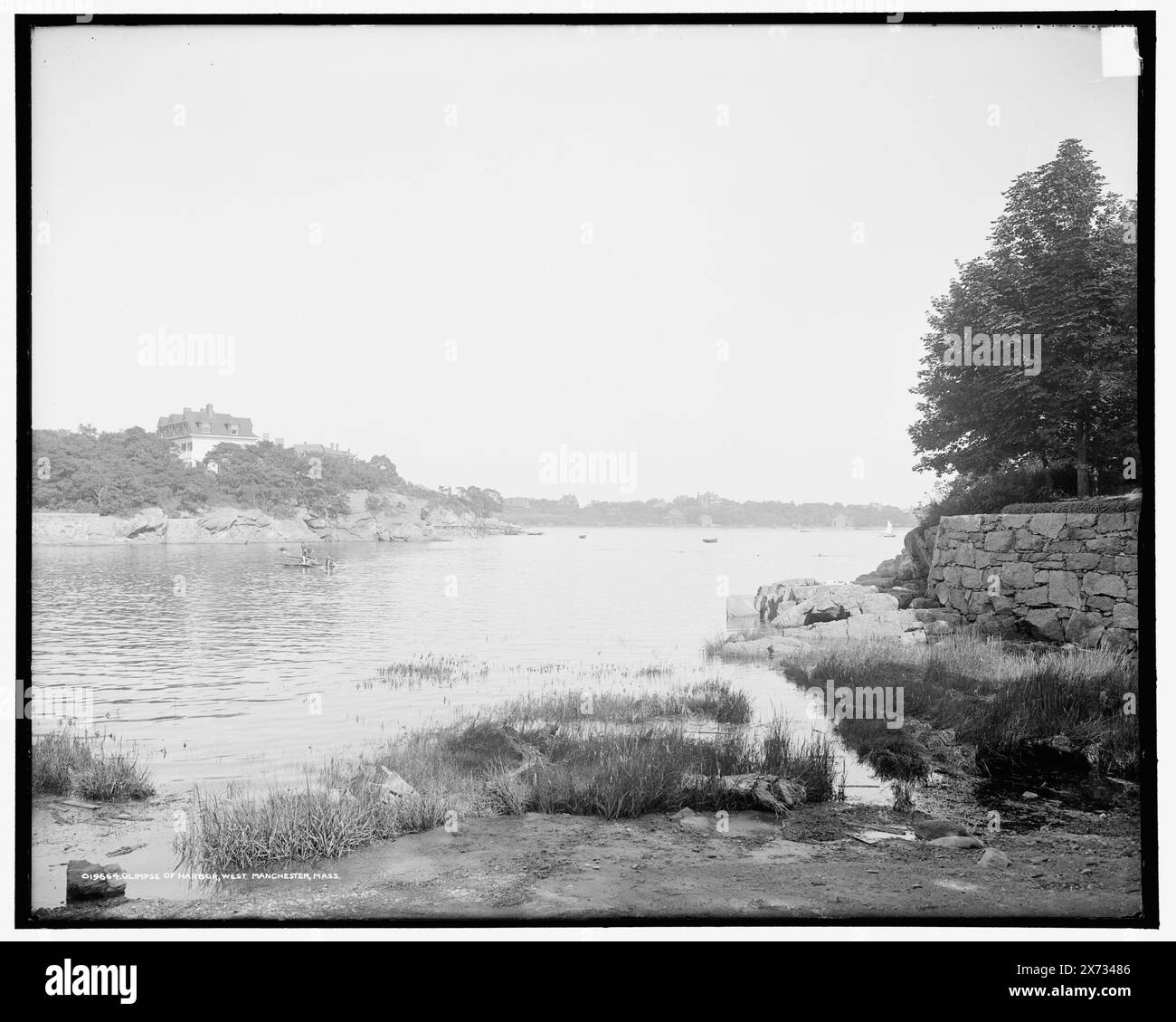 Glimpse of Harbour, West Manchester, Mass., '3441' auf negative., Detroit Publishing Co.-Nr. 019664., Geschenk; State Historical Society of Colorado; 1949, Harbors. , Usa, Massachusetts, Manchester. Stockfoto