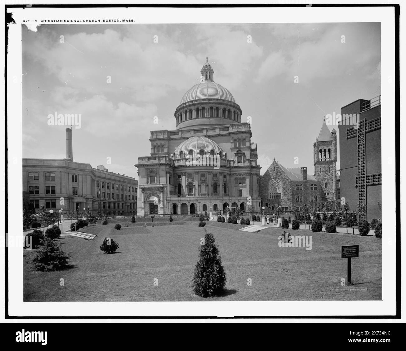 Christian Science Church, Boston, Mass., Detroit Publishing Co. No. 072316., Geschenk; State Historical Society of Colorado; 1949, christliche Wissenschaftskirchen. , Usa, Massachusetts, Boston. Stockfoto
