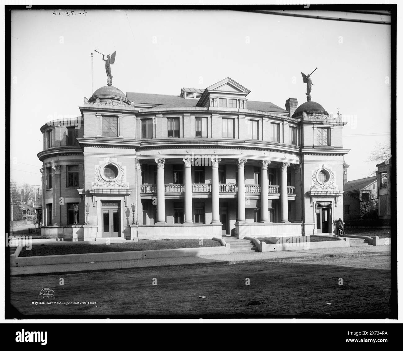 City Hall, Vicksburg, Miss., 'G 3806' auf negativ., Detroit Publishing Co.-Nr. 019401., Geschenk; State Historical Society of Colorado; 1949, City & Town Hall. , Usa, Mississippi, Vicksburg. Stockfoto