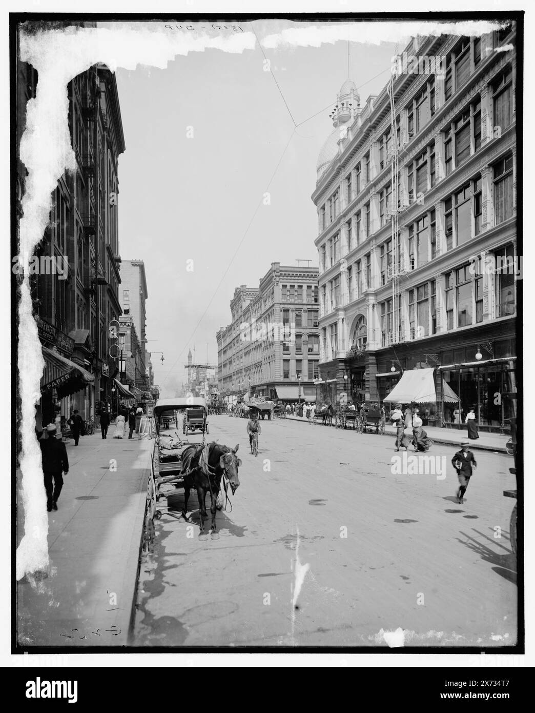 Nicollet Avenue, Minneapolis, Minnesota, Titel und Datum aus Detroit, Katalog P (1906)., 'G 2154' und 'dup' auf negativ., Detroit Publishing Co.-Nr. 018152., Geschenk; State Historical Society of Colorado; 1949, kommerzielle Einrichtungen. , Straßen. , Usa, Minnesota, Minneapolis. Stockfoto