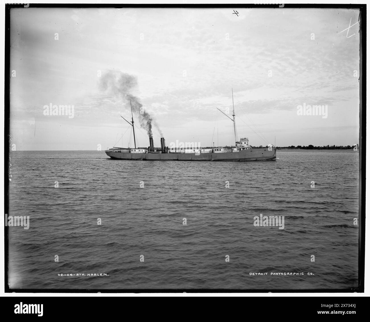 Str. Harlem, Date Based on Detroit, Catalogue J (1901)., '4' on negative., Detroit Publishing Co.-Nr. 021104., Geschenk; State Historical Society of Colorado; 1949, Harlem (Frachter), Frachtschiffe. Stockfoto