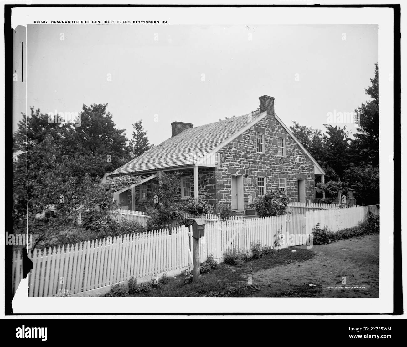 Hauptsitz von General Robt. E. Lee, Gettysburg, Pa., Detroit Publishing Co.-Nr. 016587., Geschenk; State Historical Society of Colorado; 1949, Lee, Robert E., (Robert Edward), 1807-1870. , Militärquartier. , Steinhäuser. , Gettysburg, Schlacht von, Gettysburg, Pa. 1863, Usa, Pennsylvania, Gettysburg. Stockfoto