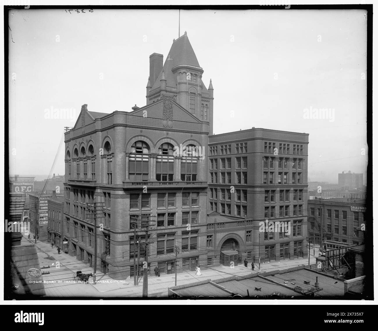 Board of Trade Building, Kansas City, Mo., 'G 3871' auf negativ, Detroit Publishing Co.-Nr. 019218., Geschenk; State Historical Society of Colorado; 1949, Board of Trade. , Einrichtungen von Organisationen. , Usa, Missouri, Kansas City. Stockfoto