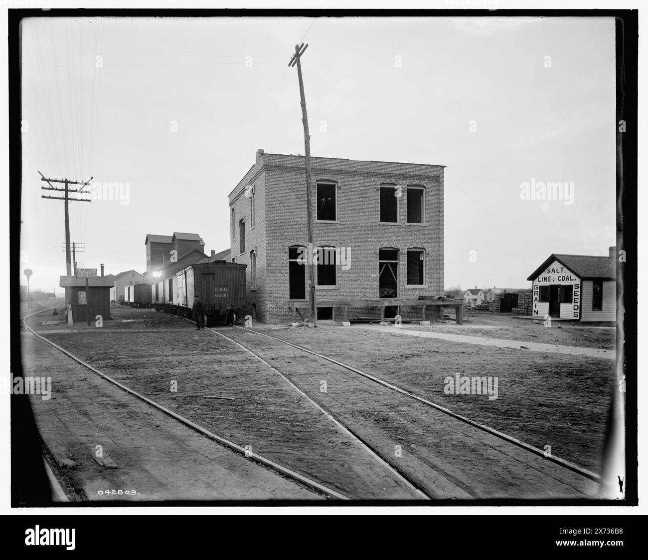 Glazier Stove Company, ein angrenzendes Gebäude, Chelsea, mich. Titel aus Jacke. Detroit Publishing Co.-Nr. 042803., Geschenk; State Historical Society of Colorado; 1949, Herdindustrie. , Industrieanlagen. , Usa, Michigan, Chelsea. Stockfoto