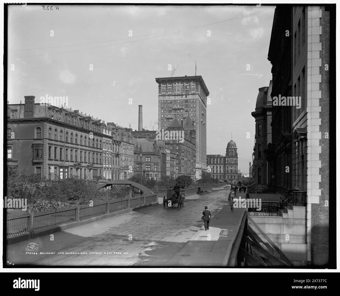 Belmont and Murray Hill Hotels, New York, New York, N.Y., 'H 335' auf negativ. Detroit Publishing Co.-Nr. 070756., Geschenk; State Historical Society of Colorado; 1949, Hotels. , Straßen. , Usa, New York (Bundesstaat), New York. Stockfoto