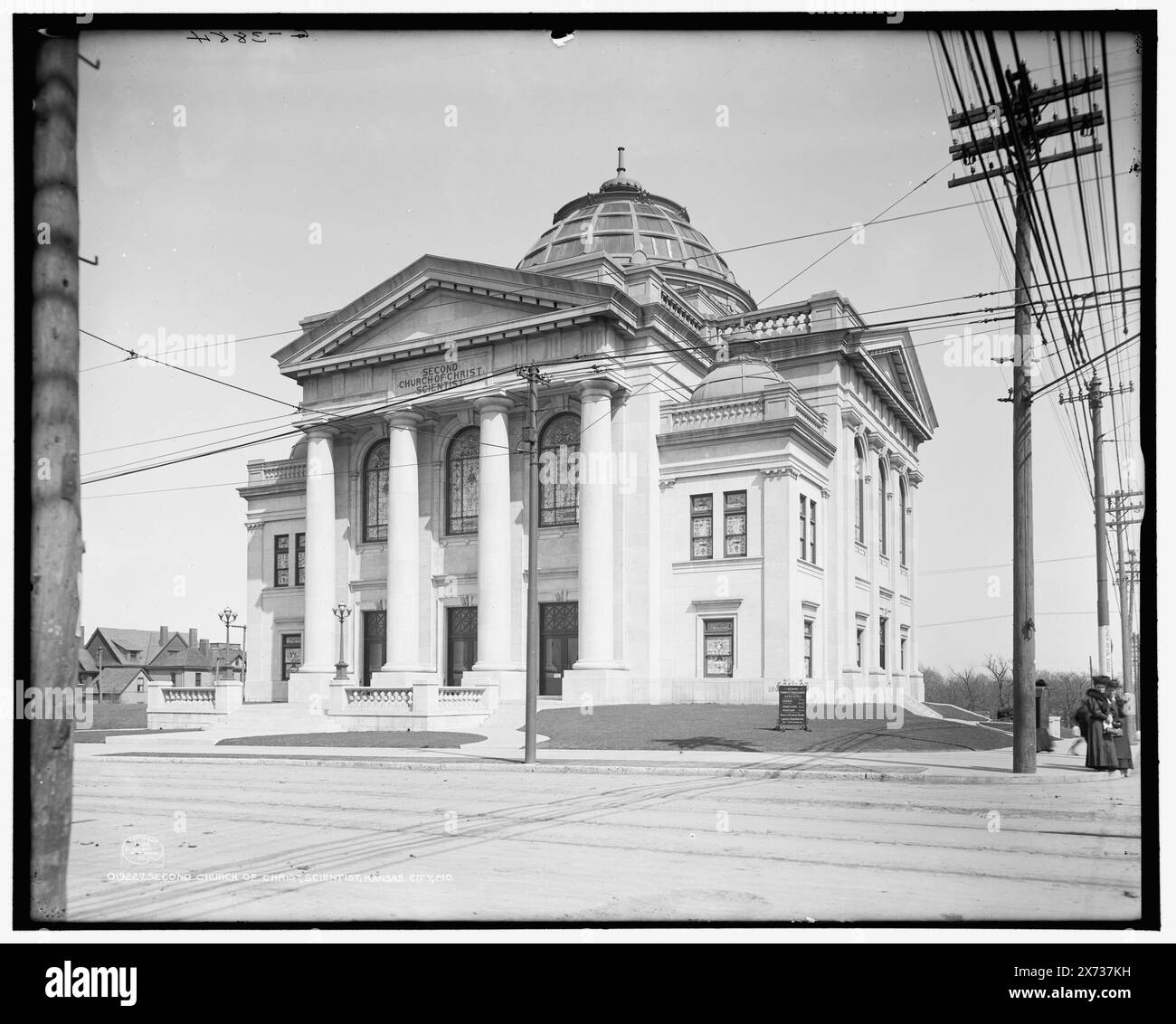 Second Church of Christ, Scientist, Kansas City, Mo., 'G 3884' auf negative. Detroit Publishing Co. No. 019227., Geschenk; State Historical Society of Colorado; 1949, christliche Wissenschaftskirchen. , Usa, Missouri, Kansas City. Stockfoto