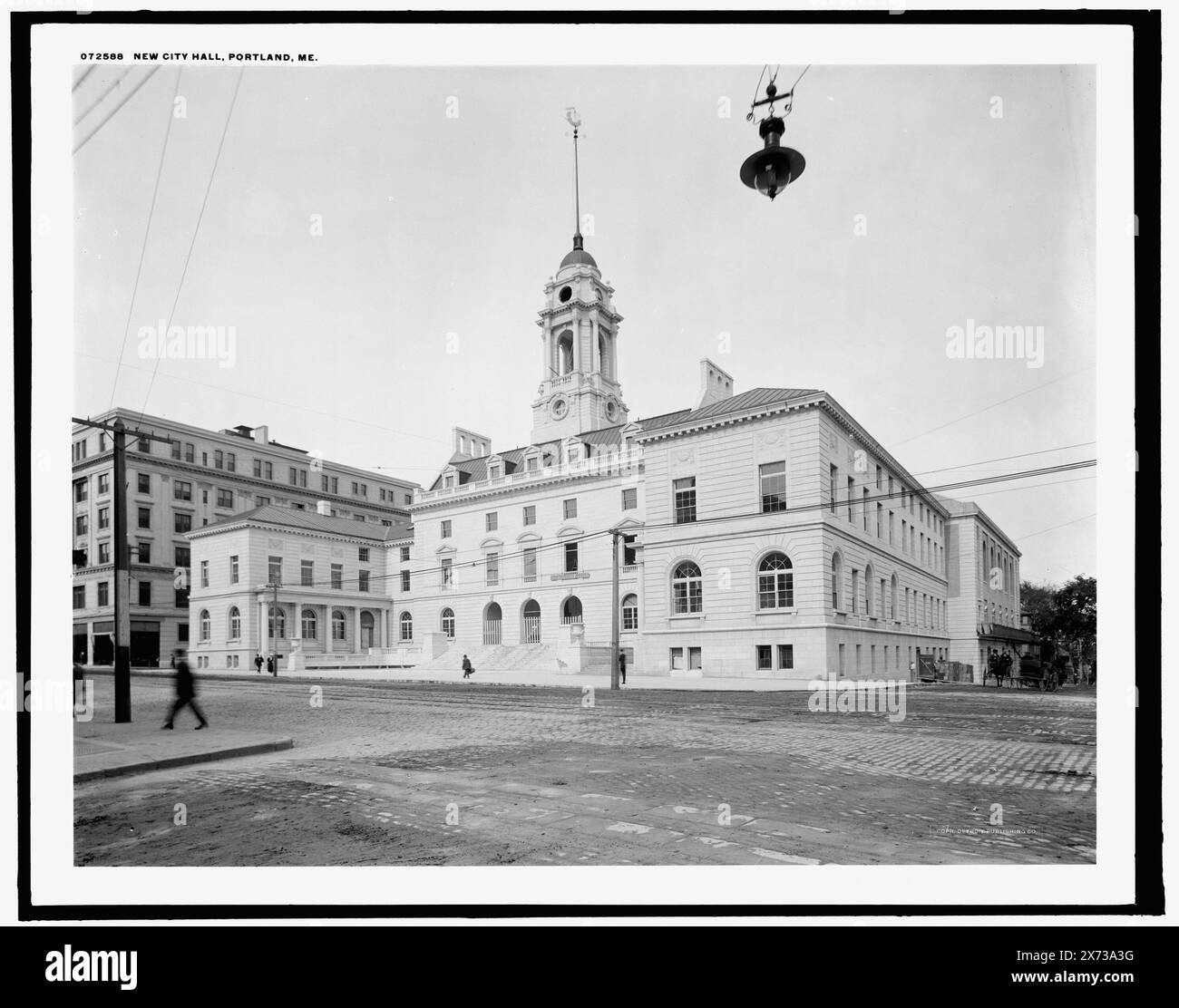 New City Hall, Portland, Me., Detroit Publishing Co.-Nr. 072588., Geschenk; State Historical Society of Colorado; 1949, City & Town Hall. , Usa, Maine, Portland. Stockfoto