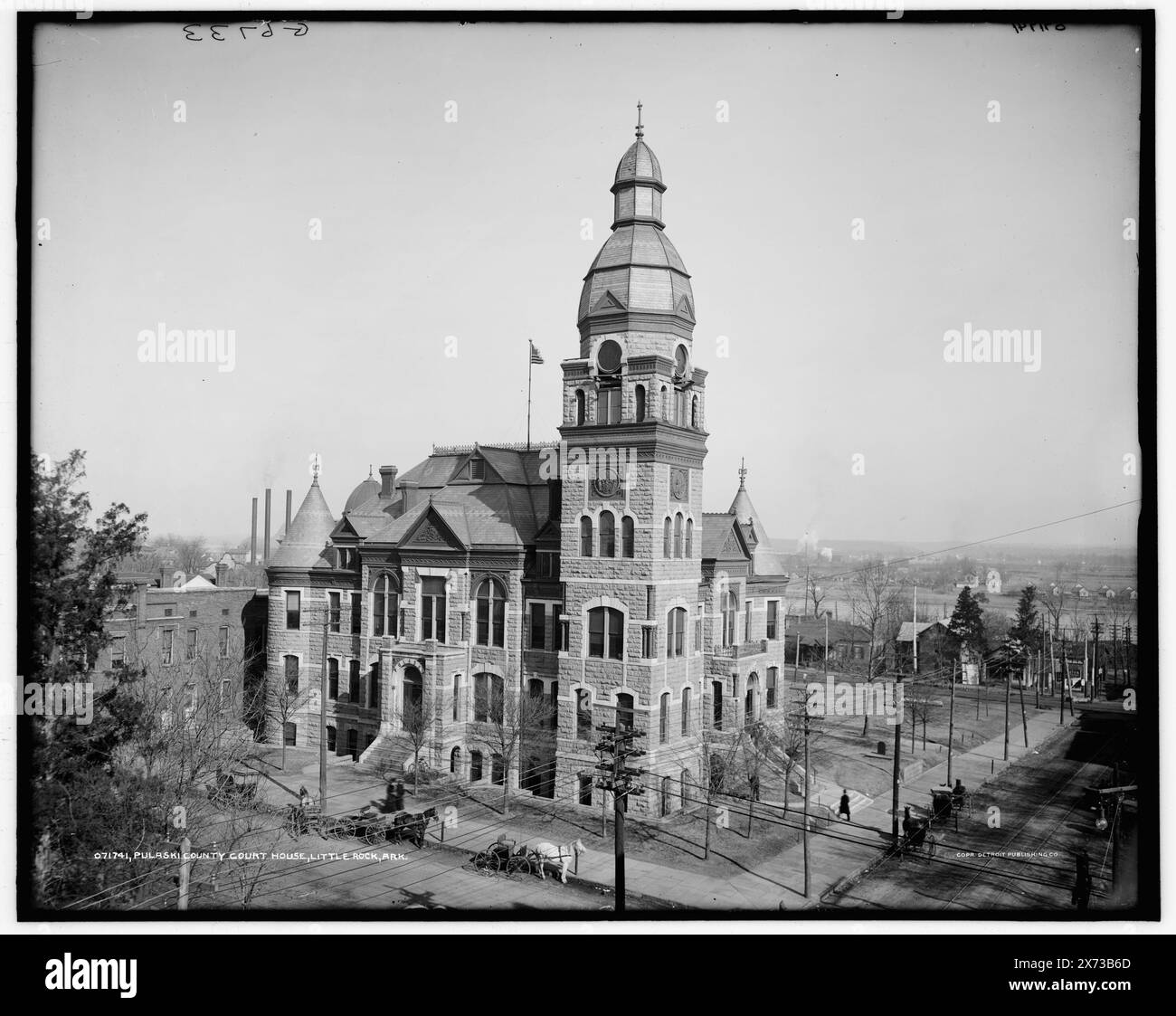 Pulaski County Court House, Little Rock, Ark., auch erhältlich als Fotodruck in LOS 90954 mit Nachdruck LC-USZ62-59893 (s&W Filmkopie neg.)., 'G 6733' auf negativ., Detroit Publishing Co.-Nr. 071741., Geschenk; State Historical Society of Colorado; 1949, Courthouses. Usa, Arkansas, Little Rock. Stockfoto