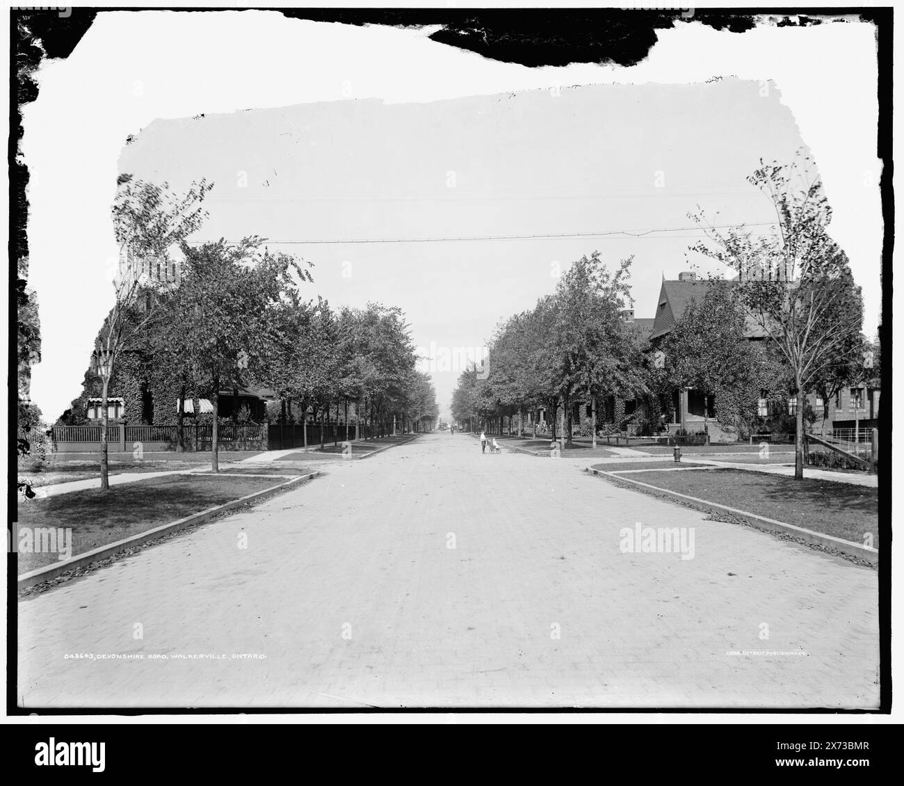 Devonshire Road, Walkerville, Ontario, Detroit Publishing Co.-Nr. 043643., Gift; State Historical Society of Colorado; 1949, Residence Streets. , Kanada, Ontario, Windsor. Stockfoto