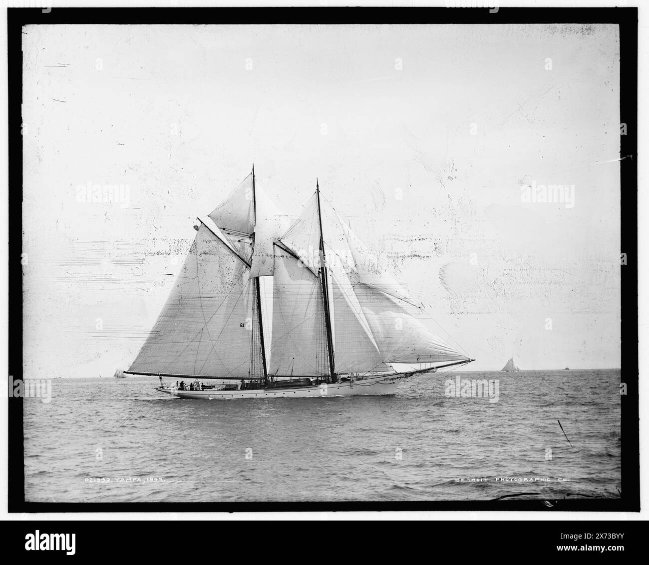 Yampa, Attribution basiert auf Titel und Nummerierung, negativ auf der linken Seite gerissen, '238' auf negativ, Detroit Publishing Co.-Nr. 021999., Geschenk; State Historical Society of Colorado; 1949, Yampa (Schooner), Yachts. Stockfoto