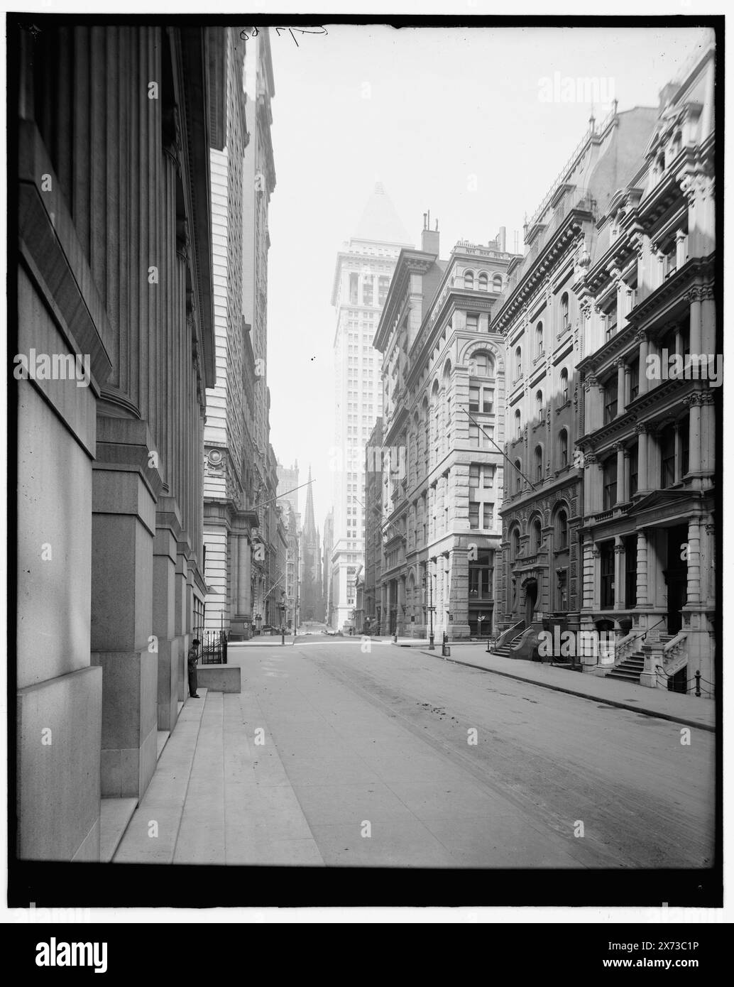 Wall Street, New York, New York, New York, Titel aus Jacke, 'G 1760' auf negativ, Detroit Publishing Co.-Nr. 500713., Geschenk; State Historical Society of Colorado; 1949, Streets. , Kommerzielle Einrichtungen. , Usa, New York (Bundesstaat), New York. Stockfoto
