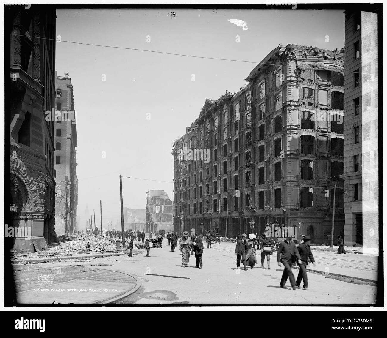 Palace Hotel, San Francisco, Cal., '3164' auf negativ. Detroit Publishing Co.-Nr. 019207., Geschenk; State Historical Society of Colorado; 1949, Earthquakes. , Hotels. , Usa, Kalifornien, San Francisco. Stockfoto