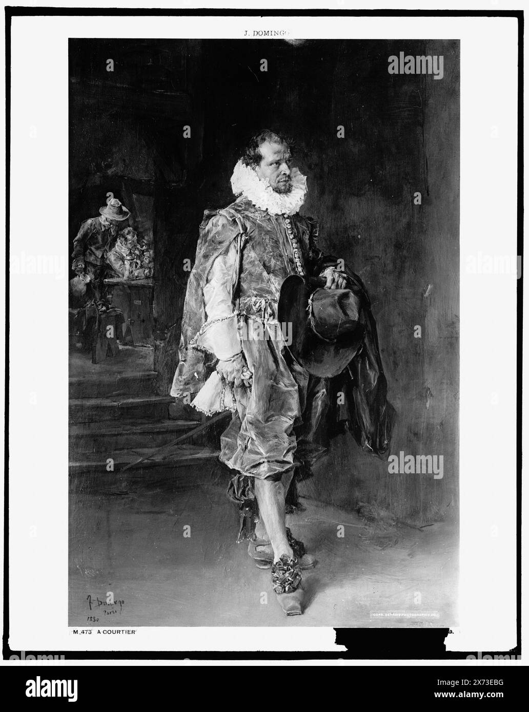 A Courtier, Date Based on Detroit, Thistle Publications (1912)., Fotografie des Gemäldes signiert 'J. Domingo, Paris, 1830.', Detroit Publishing Co. No. M473., Geschenk; State Historical Society of Colorado; 1949, Adel. Stockfoto