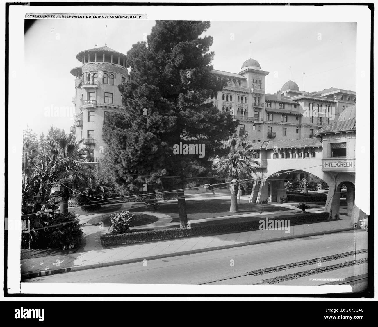Hotel Green, Westgebäude, Pasadena, Kalifornien, Detroit Publishing Co.-Nr. 073288., Geschenk; State Historical Society of Colorado; 1949, Hotel Green (Pasadena, Kalifornien), Hotels. , Usa, Kalifornien, Pasadena. Stockfoto