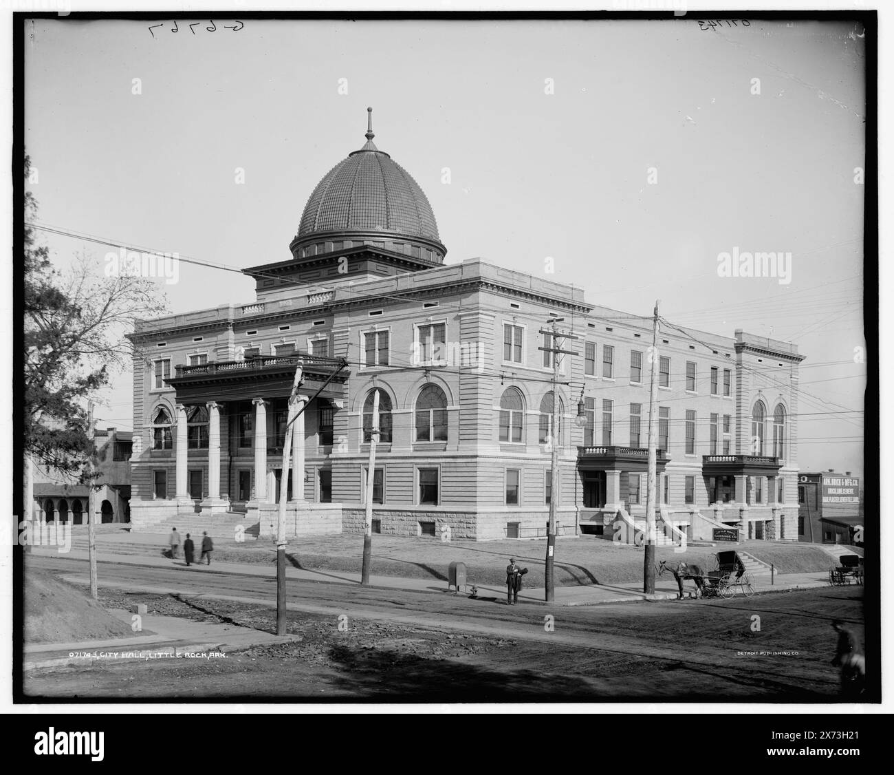 City Hall, Little Rock, Ark., 'G 6767' auf negativ. Detroit Publishing Co.-Nr. 071743., Geschenk; State Historical Society of Colorado; 1949, City & Town Hall. Usa, Arkansas, Little Rock. Stockfoto