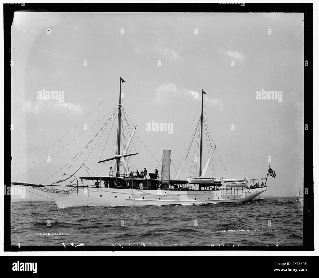 Admiral, Attribution basiert auf Titel und Nummerierung. '219' auf negativ. Detroit Publishing Co.-Nr. 022000., Geschenk; State Historical Society of Colorado; 1949, Admiral (Dampfyacht), Dampfyachten. Stockfoto