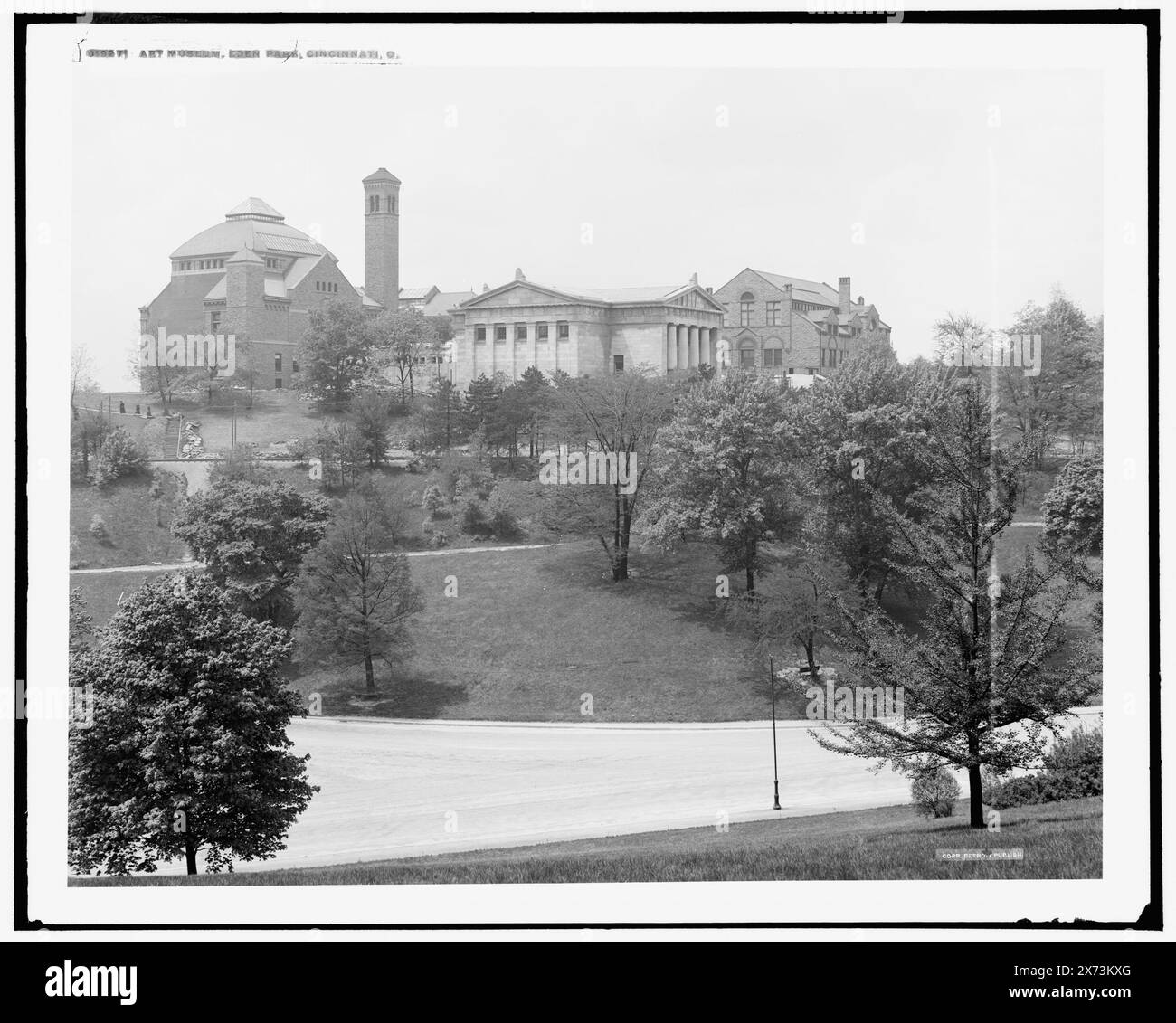 Kunstmuseum, Eden Park, Cincinnati, Ohio, Detroit Publishing Co.-Nr. 019271., Geschenk; State Historical Society of Colorado; 1949, Galerien & Museen. , Parks. , Usa, Ohio, Cincinnati. Stockfoto