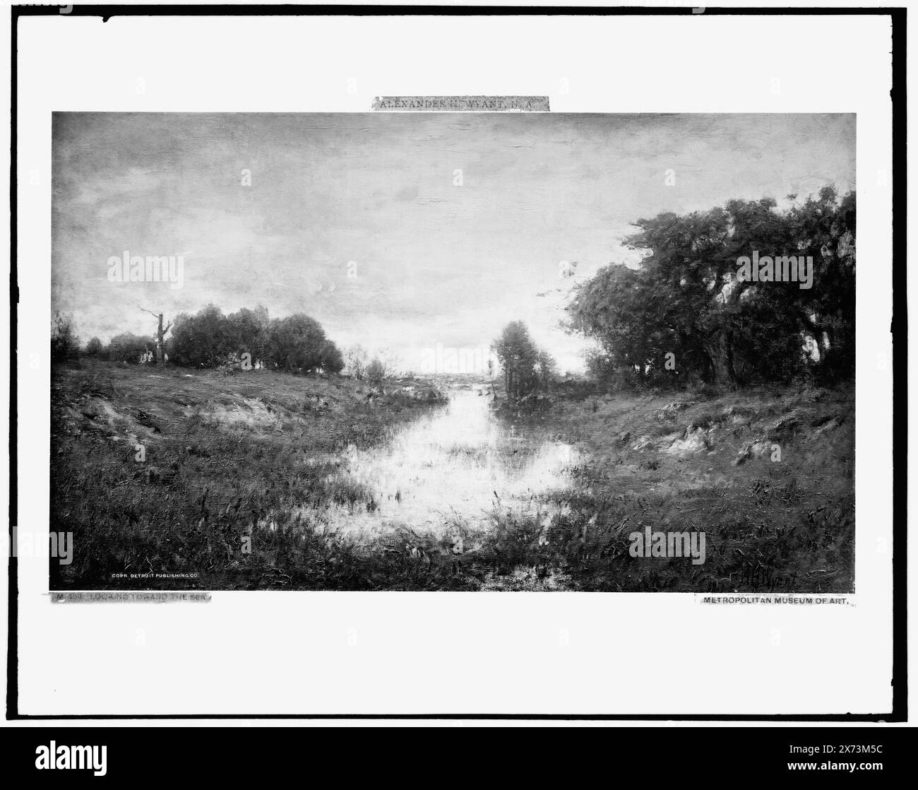 Blick auf das Meer, Date basiert auf Detroit, Thistle Publications (1912)., Foto des Gemäldes signiert 'A. H. Wyant' im Metropolitan Museum of Art., Detroit Publishing Co. No. M454., Geschenk; State Historical Society of Colorado; 1949. Stockfoto