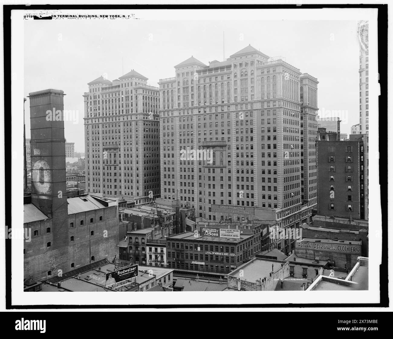 Hudson Terminal Buildings, New York, New York, Detroit Publishing Co.-Nr. 071391., Geschenk; State Historical Society of Colorado; 1949, Bürogebäude. Wolkenkratzer. , Usa, New York (Bundesstaat), New York. Stockfoto