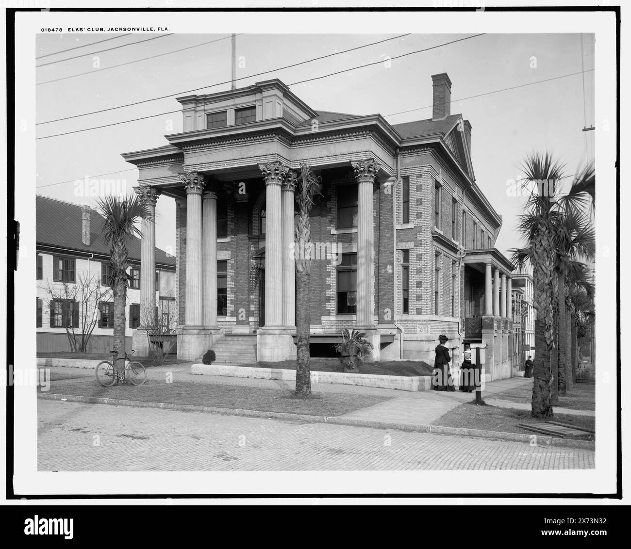 Elks' Club, Jacksonville, Florida, '524' auf negative, Detroit Publishing Co.-Nr. 018478., Geschenk; State Historical Society of Colorado; 1949, Clubhäuser. , Brüderliche Organisationen. , Usa, Florida, Jacksonville. Stockfoto