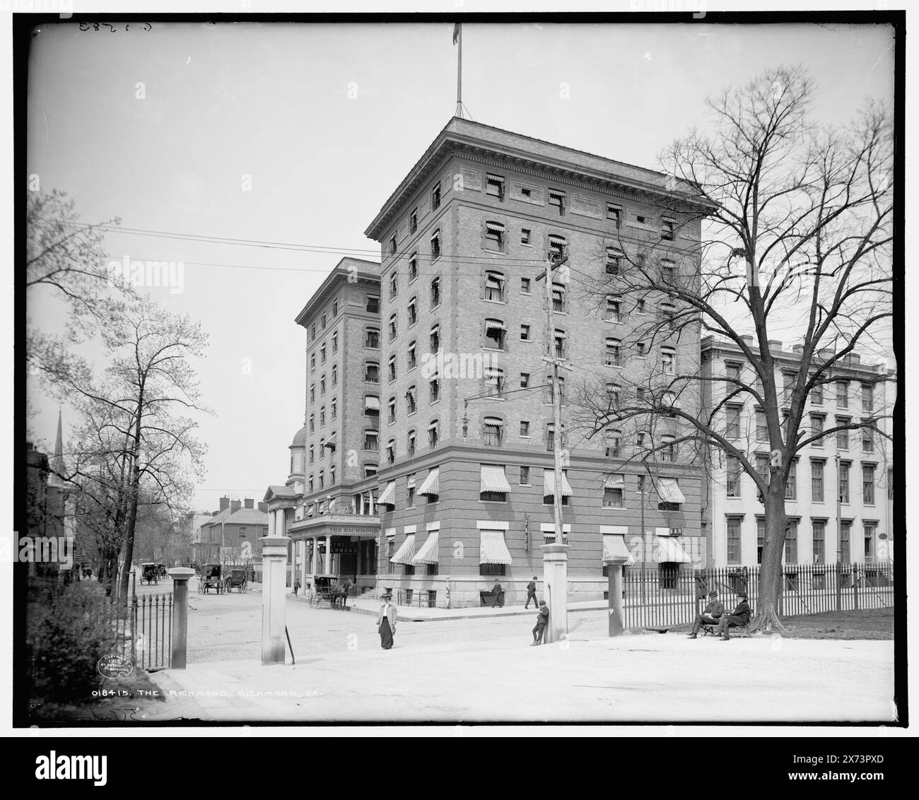 The Richmond, Richmond, Virginia, 'G 2583' auf negativ, Detroit Publishing Co.-Nr. 018415., Geschenk; State Historical Society of Colorado; 1949, Hotels. , Usa, Virginia, Richmond. Stockfoto